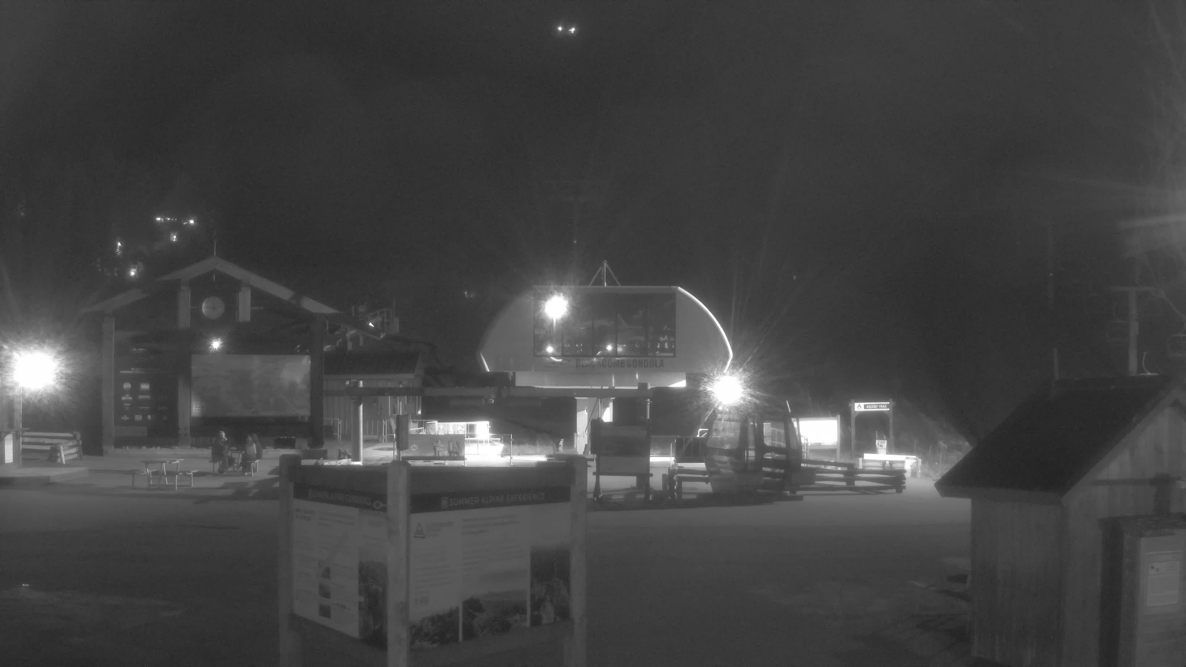 Whistler Blackcomb Blackcomb Base - Upper Village snow cam captured at 4 October 2026 at 11:49 pm GMT-7
