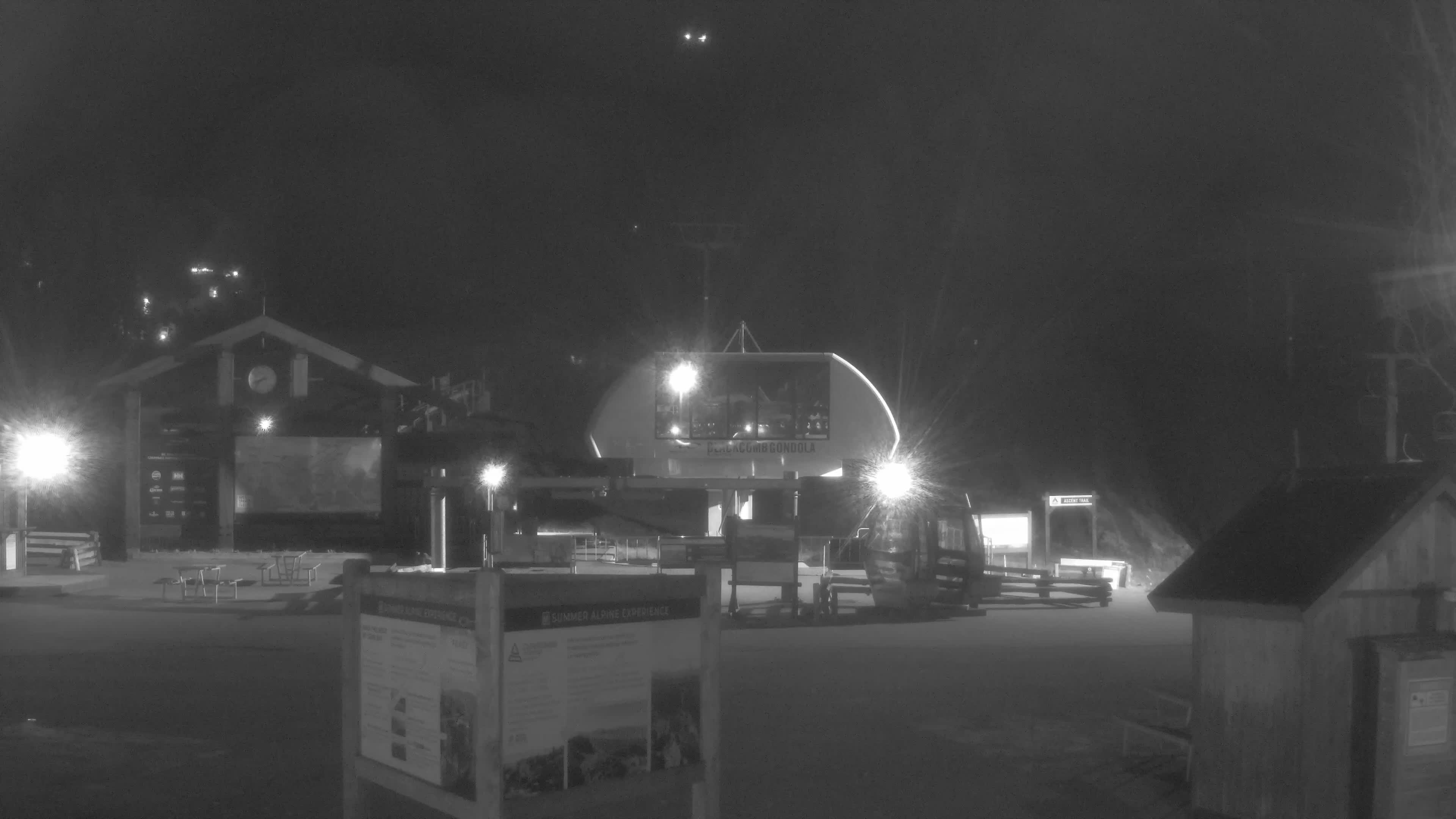 Whistler Blackcomb Blackcomb Base - Upper Village snow cam captured at 5 October 2026 at 7:46 pm GMT-7