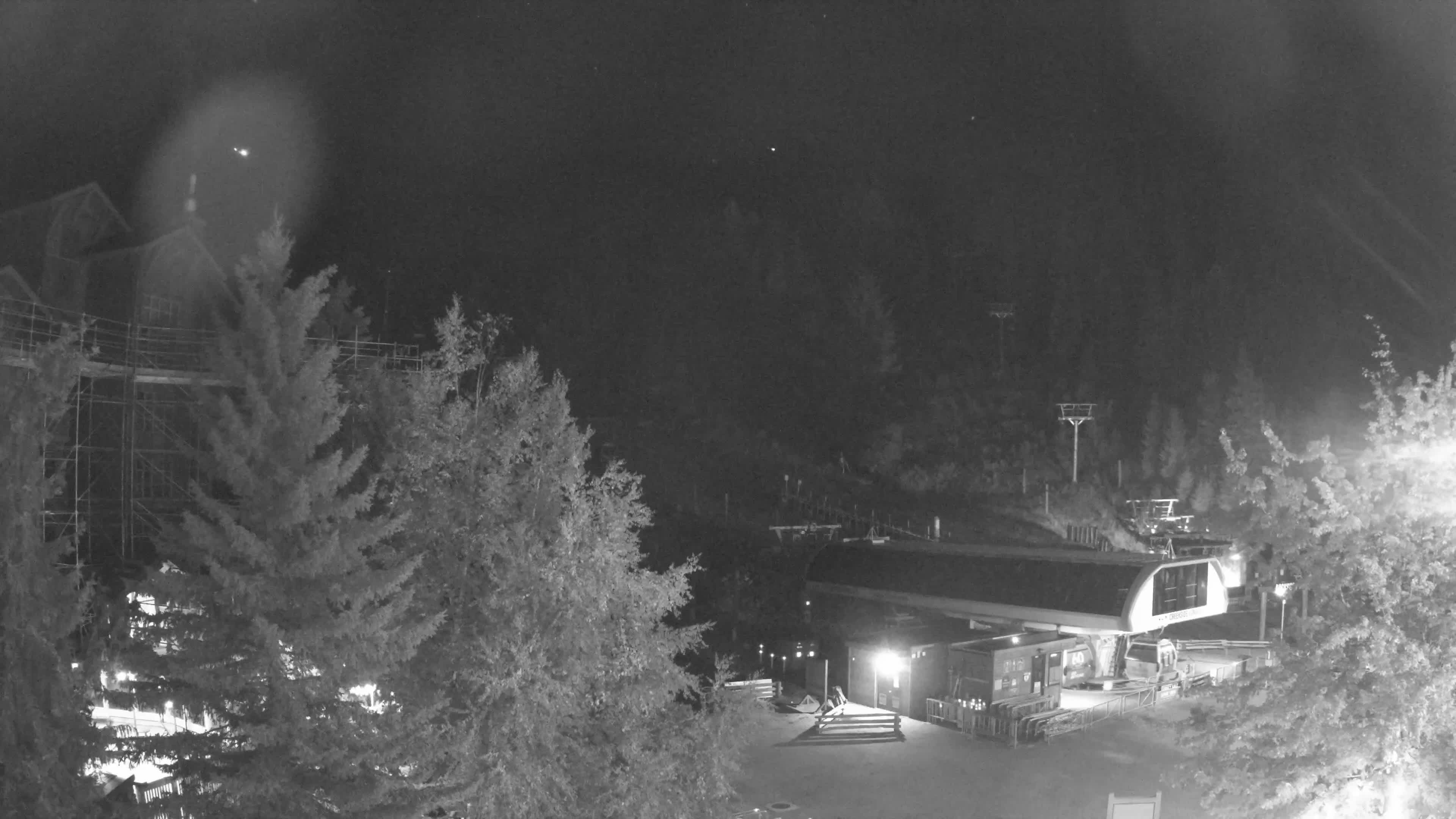 Whistler Blackcomb Creekside snow cam captured at 4 October 2026 at 11:49 pm GMT-7