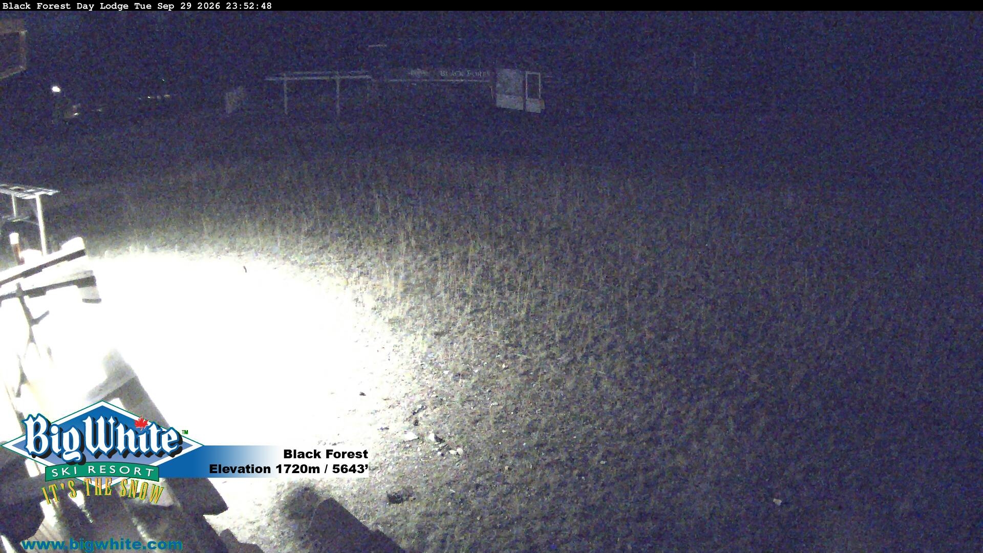 Big White Black Forest snow cam captured at 29 September 2026 at 11:59 pm GMT-7