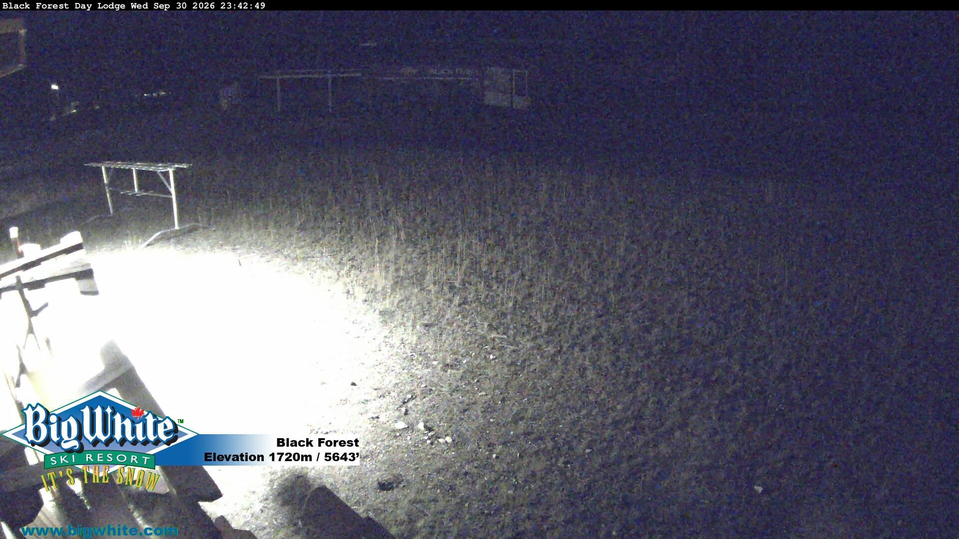 Big White Black Forest snow cam captured at 30 September 2026 at 11:50 pm GMT-7