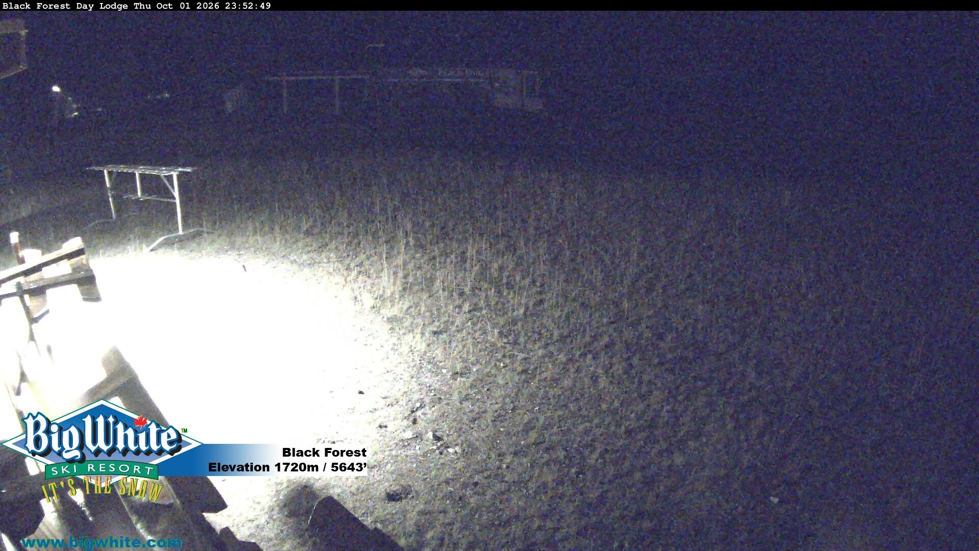 Big White Black Forest snow cam captured at 1 October 2026 at 11:58 pm GMT-7