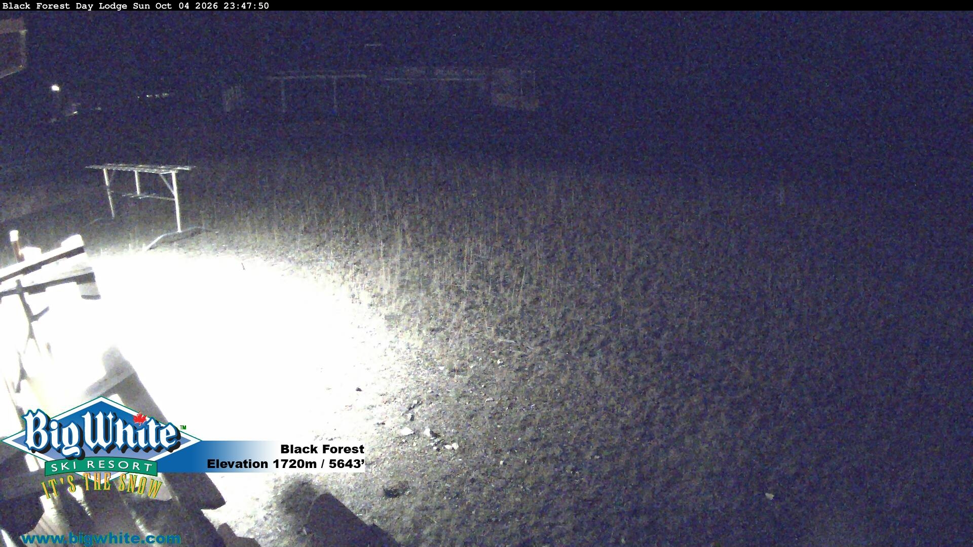 Big White Black Forest snow cam captured at 4 October 2026 at 11:51 pm GMT-7
