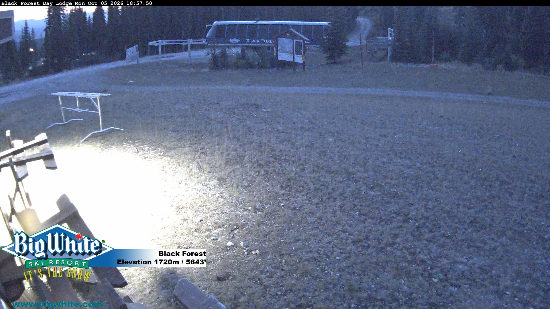 Big White Black Forest snow cam captured at 5 October 2026 at 7:04 pm GMT-7