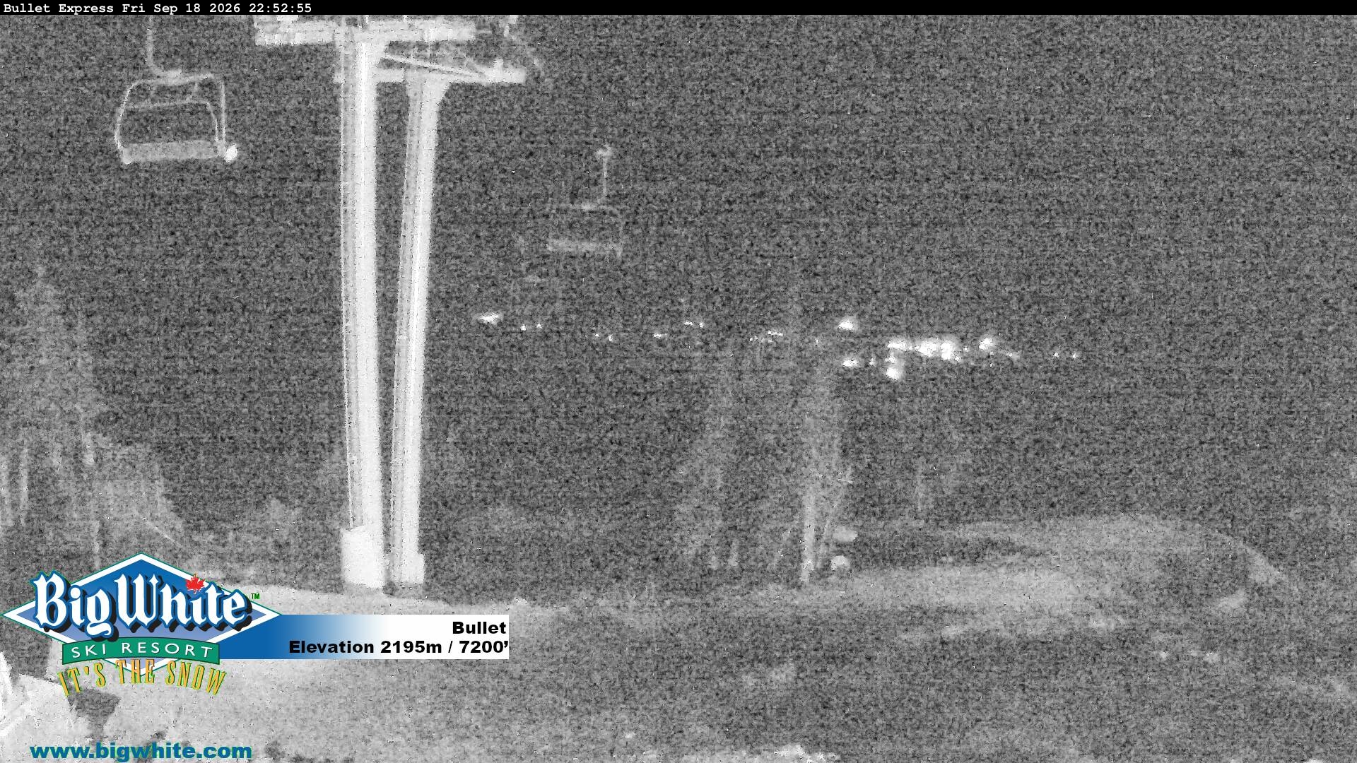 Big White Bullet snow cam captured at 18 September 2026 at 11:04 pm GMT-7