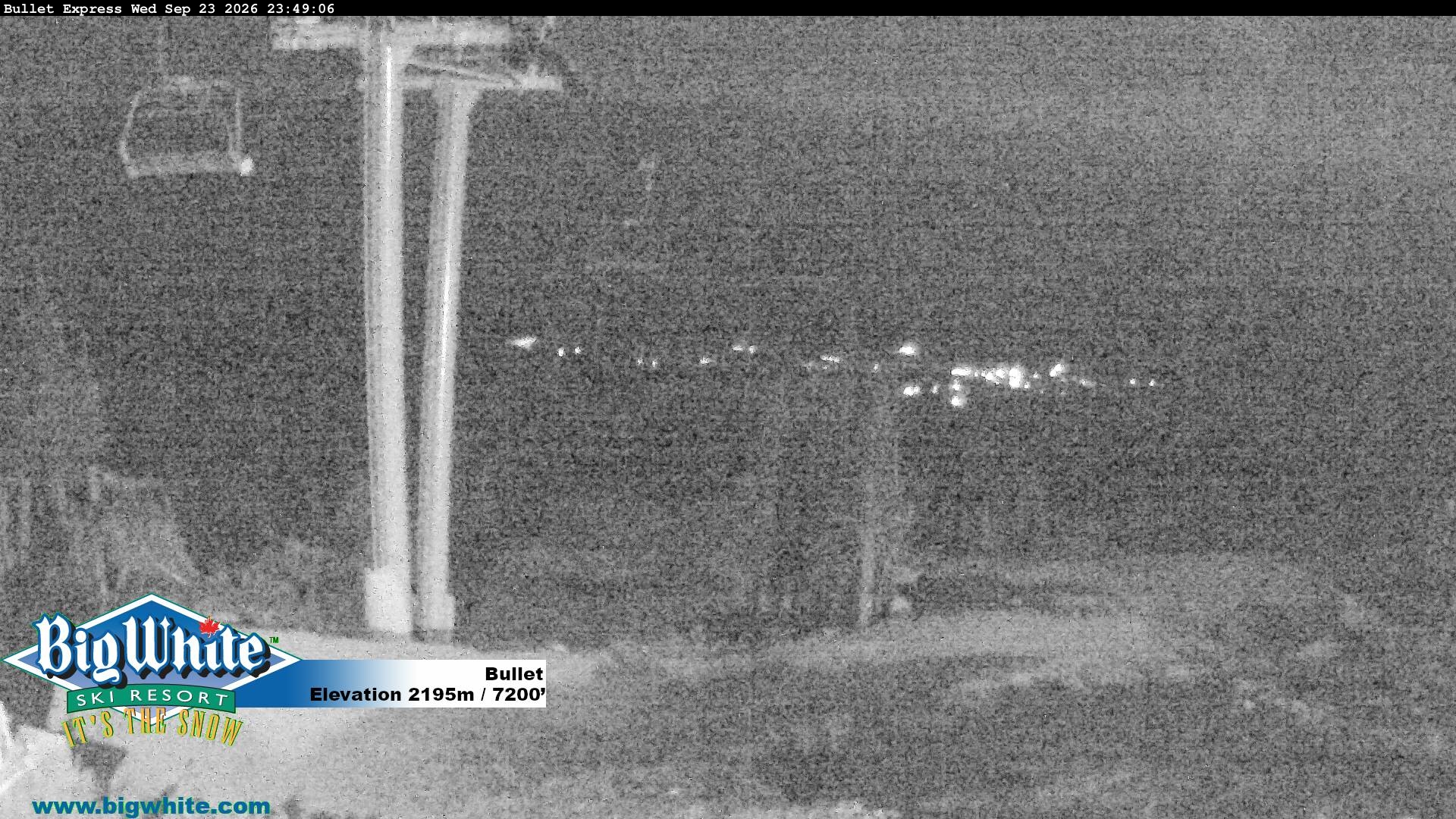 Big White Bullet snow cam captured at 23 September 2026 at 11:53 pm GMT-7