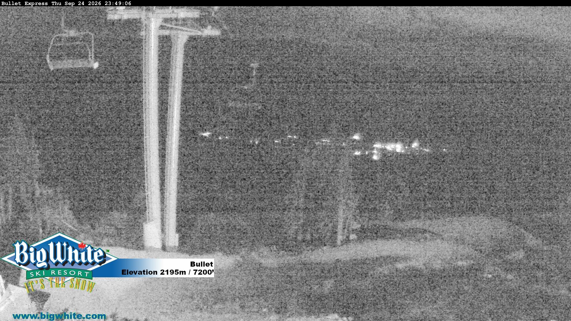 Big White Bullet snow cam captured at 24 September 2026 at 11:55 pm GMT-7