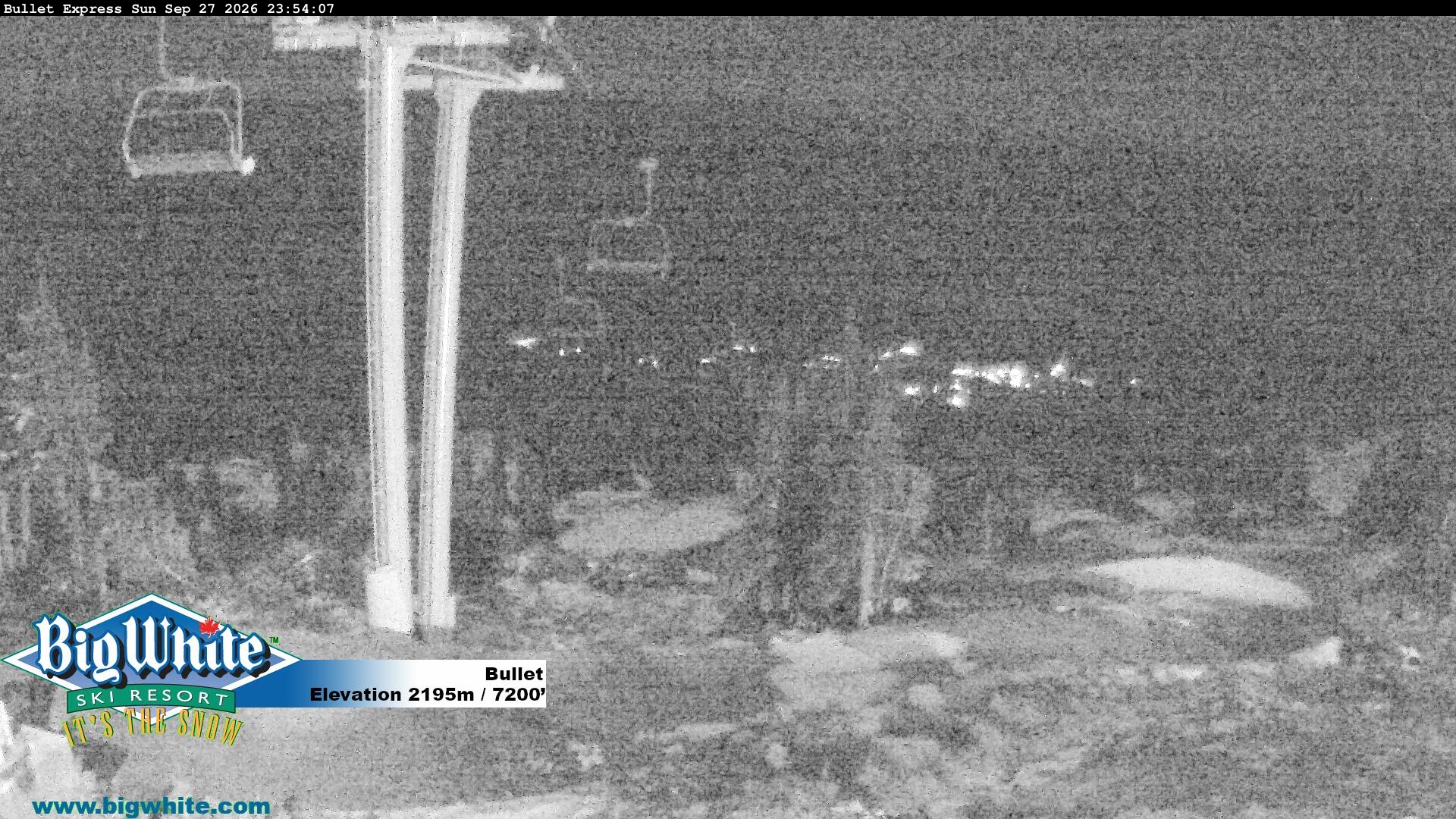 Big White Bullet snow cam captured at 27 September 2026 at 11:56 pm GMT-7