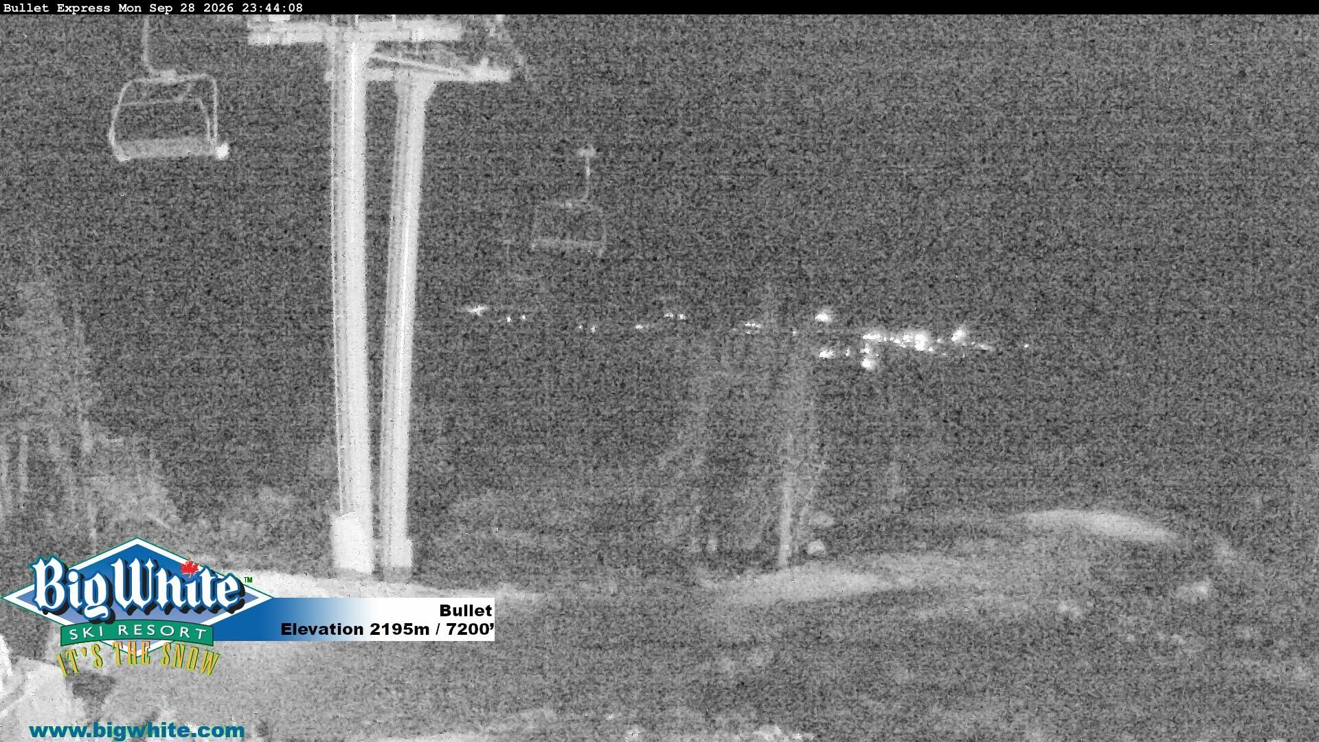 Big White Bullet snow cam captured at 28 September 2026 at 11:50 pm GMT-7