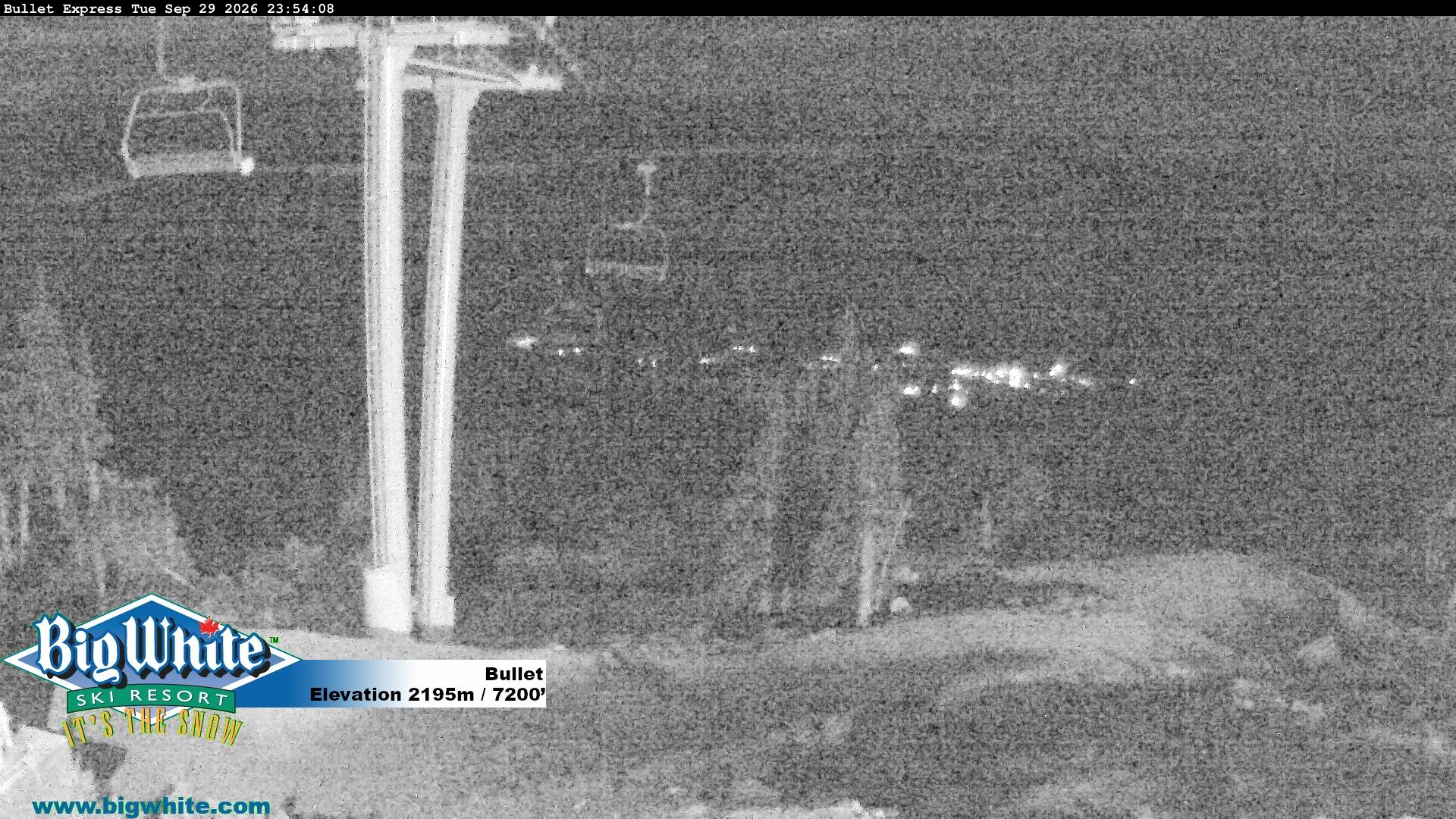 Big White Bullet snow cam captured at 29 September 2026 at 11:59 pm GMT-7