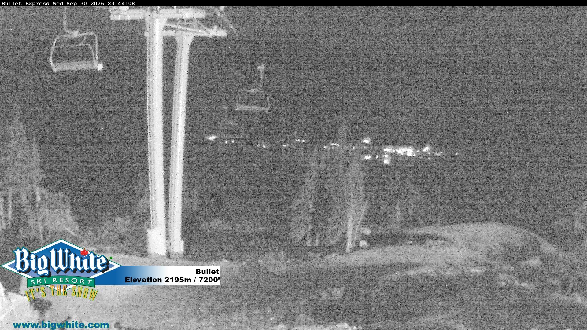 Big White Bullet snow cam captured at 30 September 2026 at 11:50 pm GMT-7