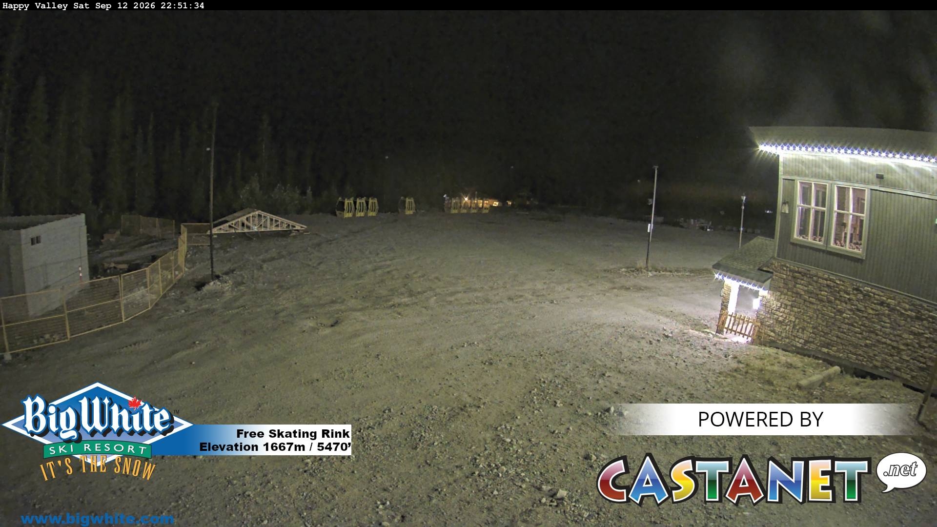 Big White Happy Valley snow cam captured at 13 September 2026 at 12:09 am GMT-7