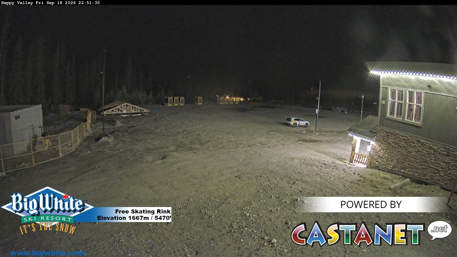 Big White Happy Valley snow cam captured at 18 September 2026 at 11:04 pm GMT-7