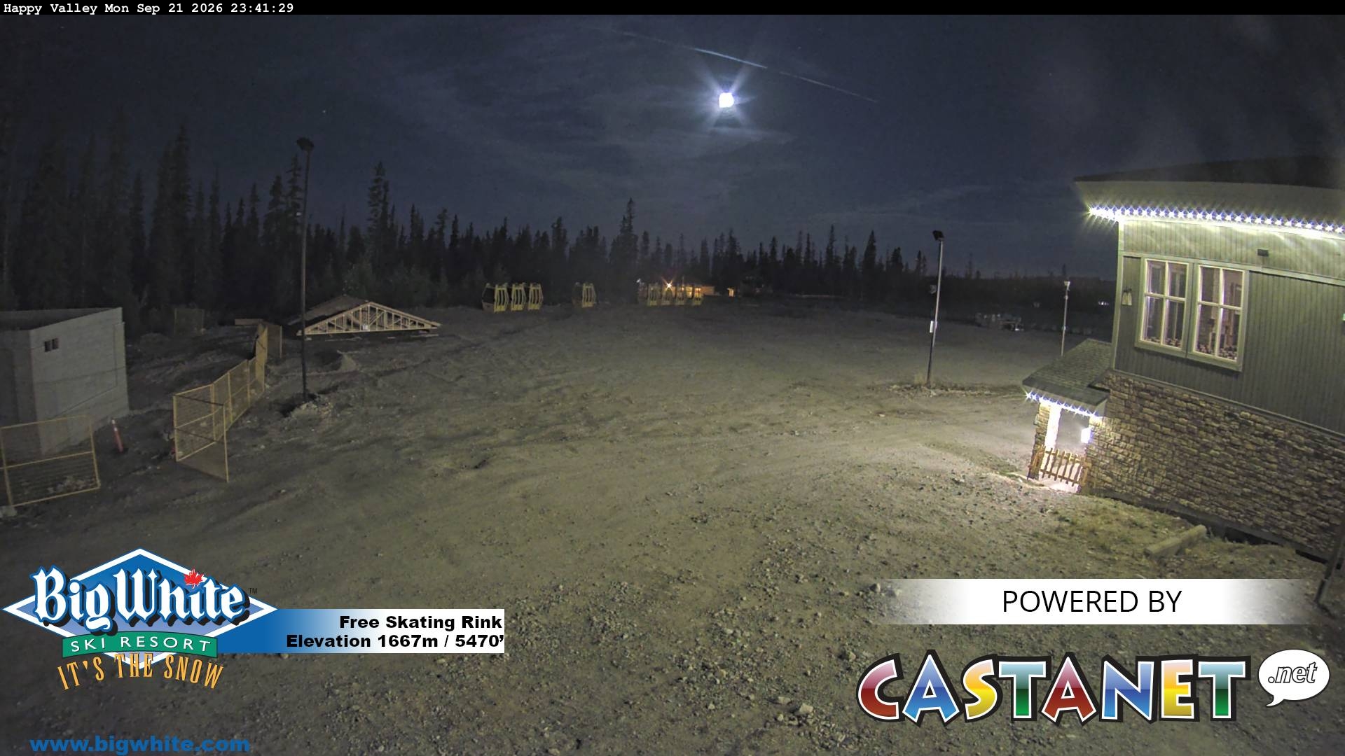 Big White Happy Valley snow cam captured at 21 September 2026 at 11:51 pm GMT-7