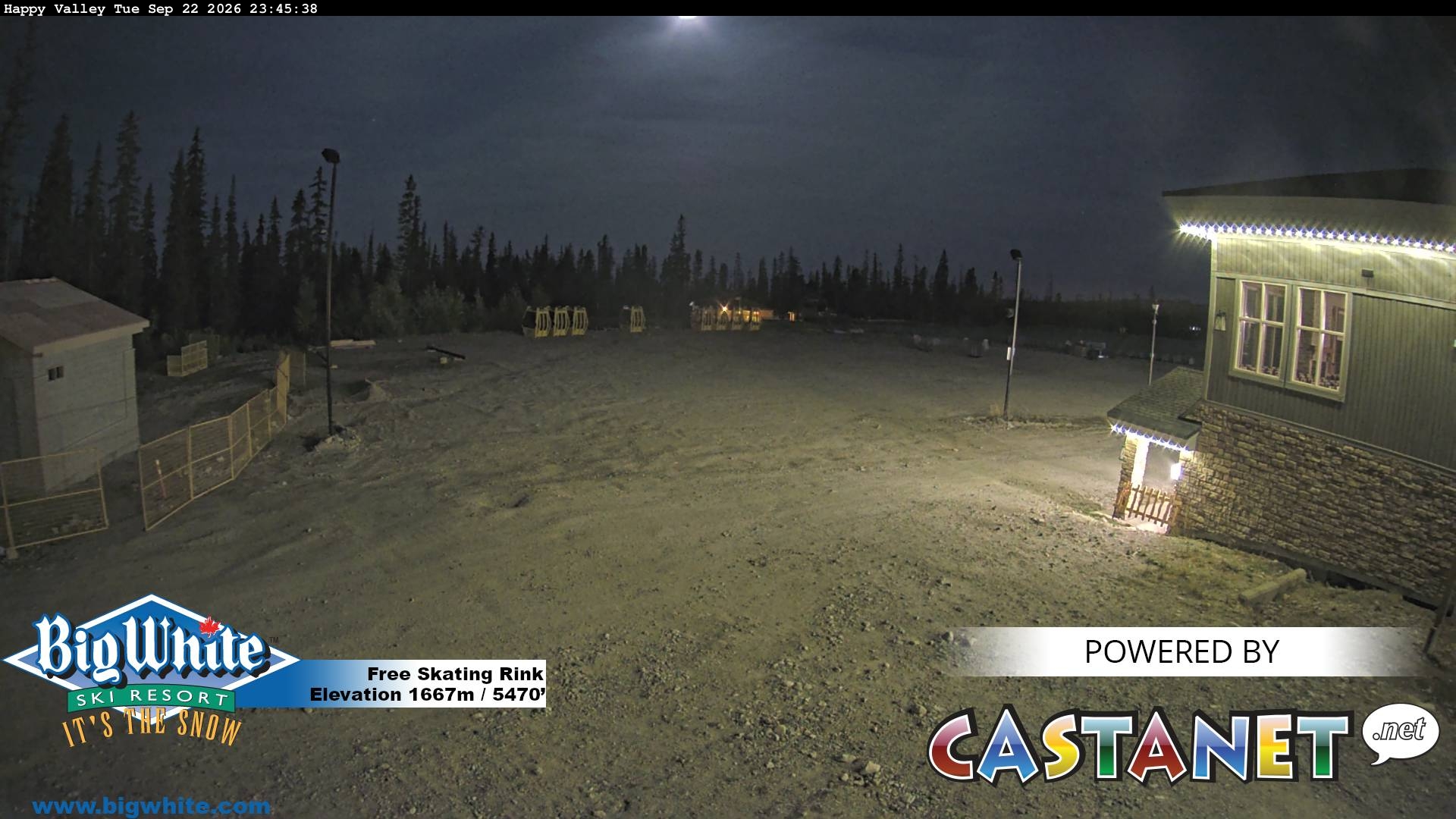 Big White Happy Valley snow cam captured at 22 September 2026 at 11:52 pm GMT-7