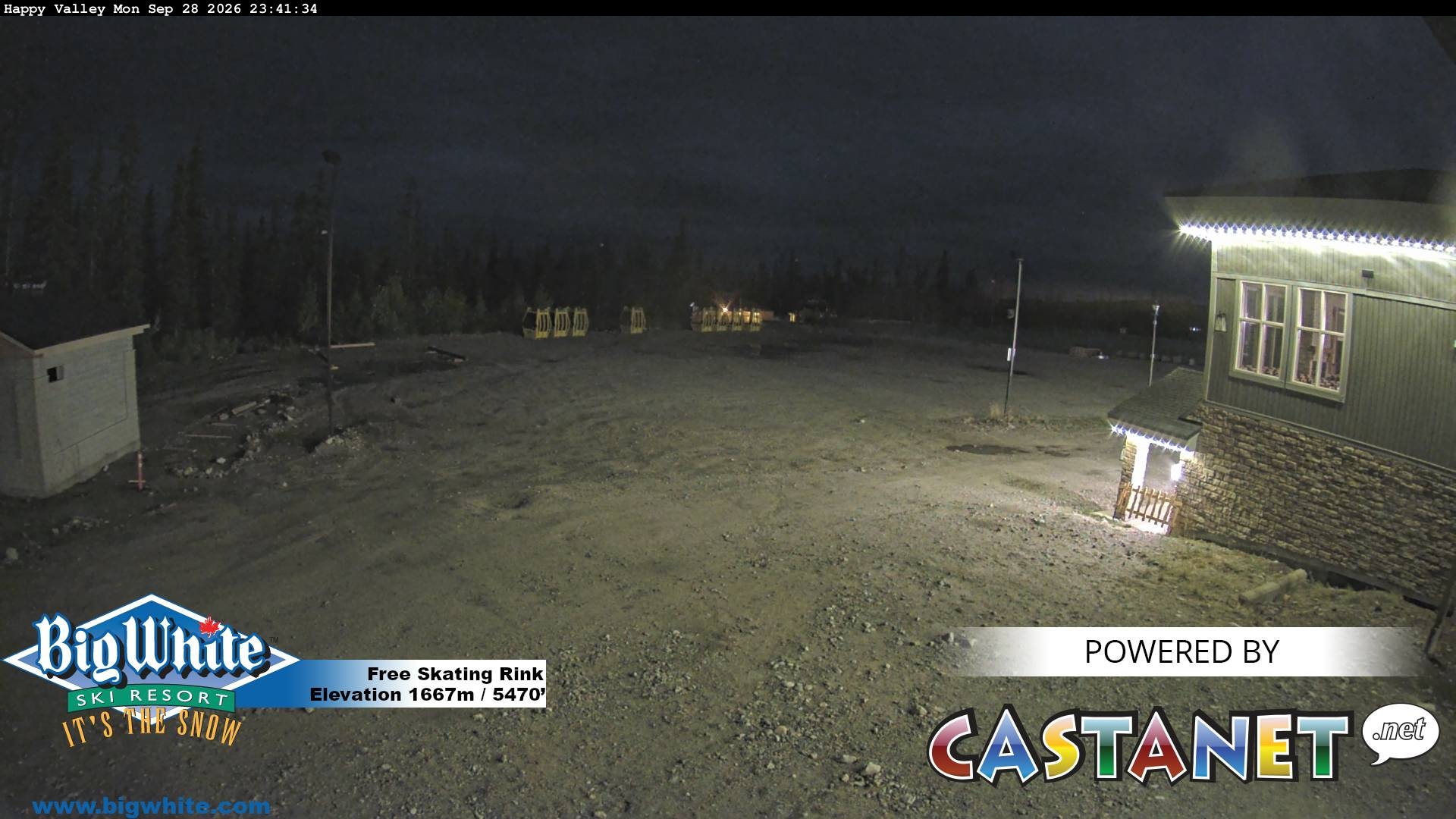 Big White Happy Valley snow cam captured at 28 September 2026 at 11:50 pm GMT-7