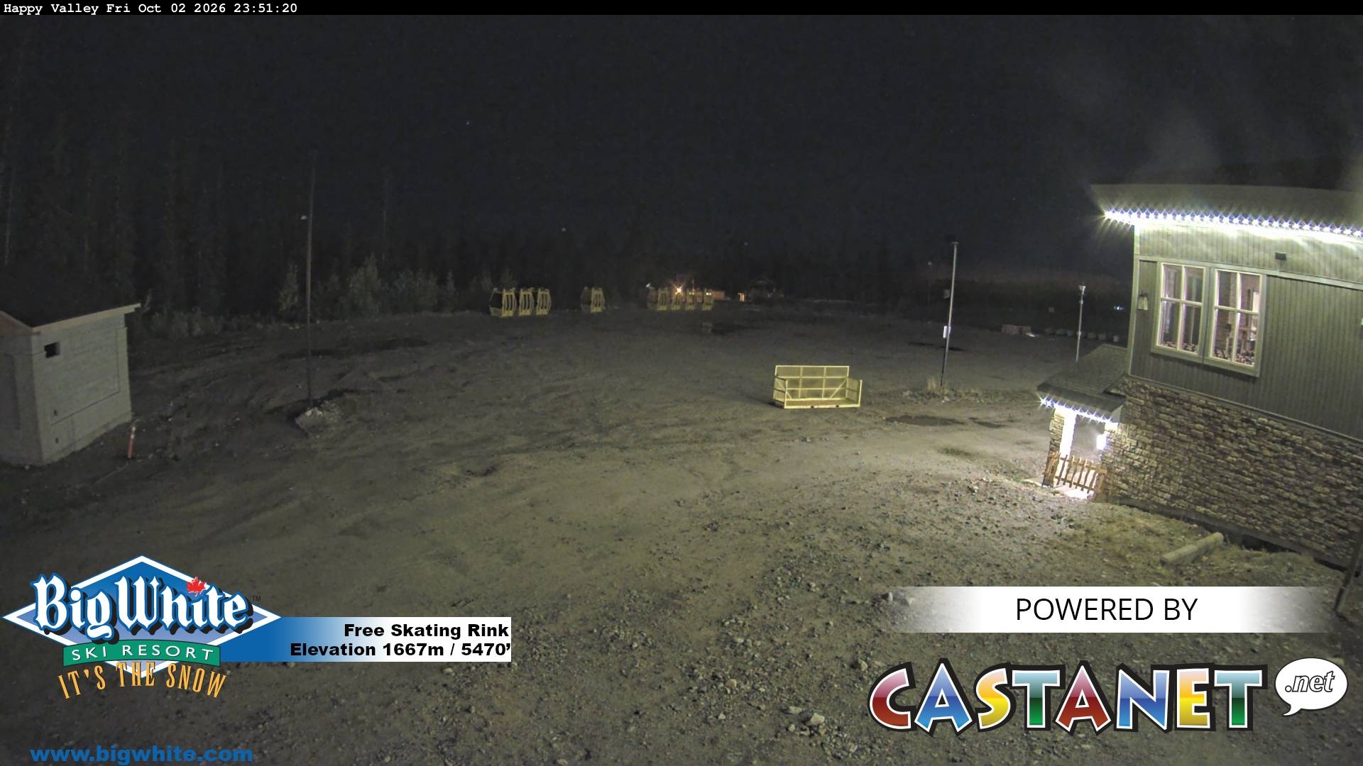 Big White Happy Valley snow cam captured at 2 October 2026 at 11:59 pm GMT-7
