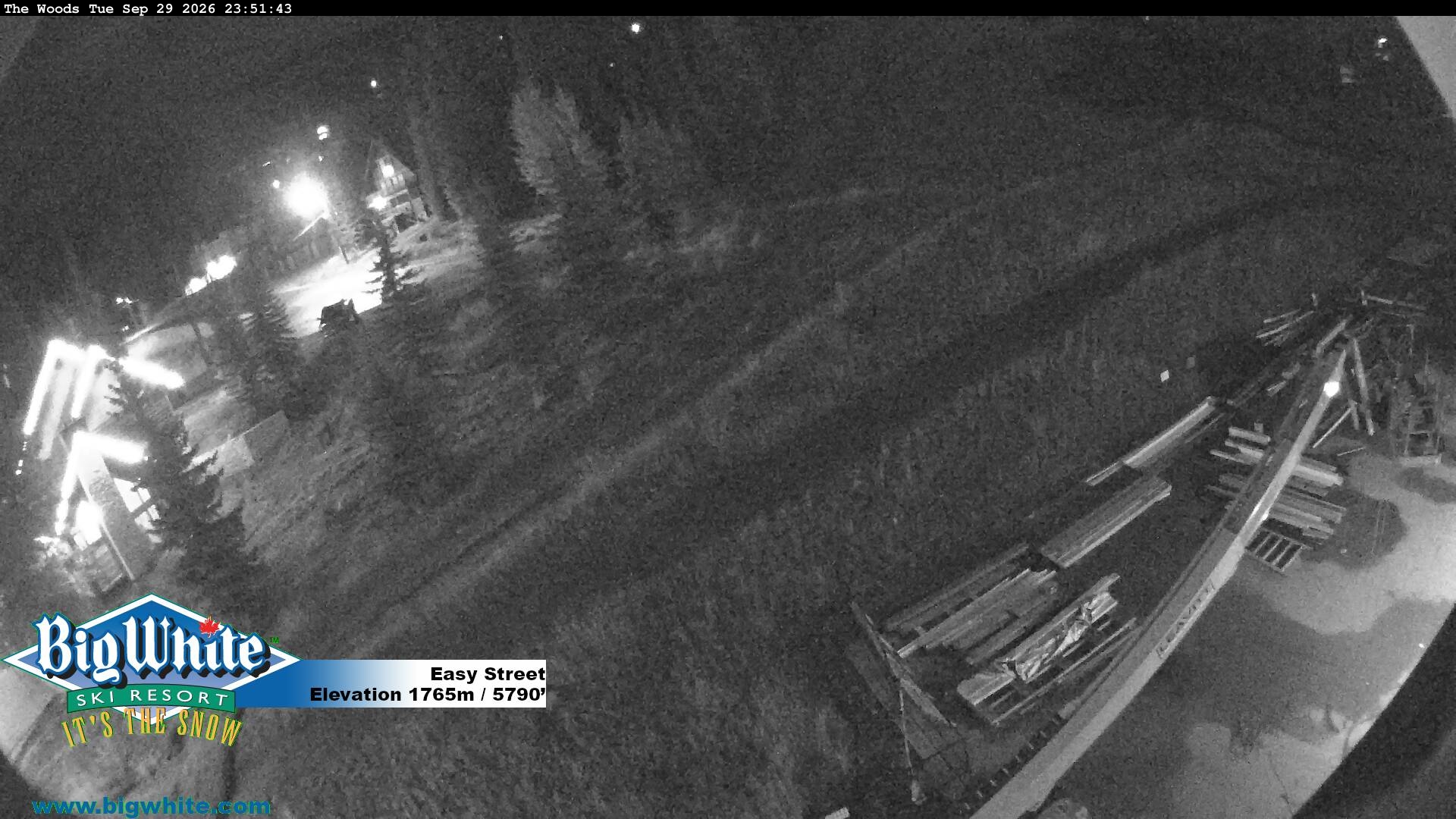 Big White Easy Street snow cam captured at 29 September 2026 at 11:59 pm GMT-7