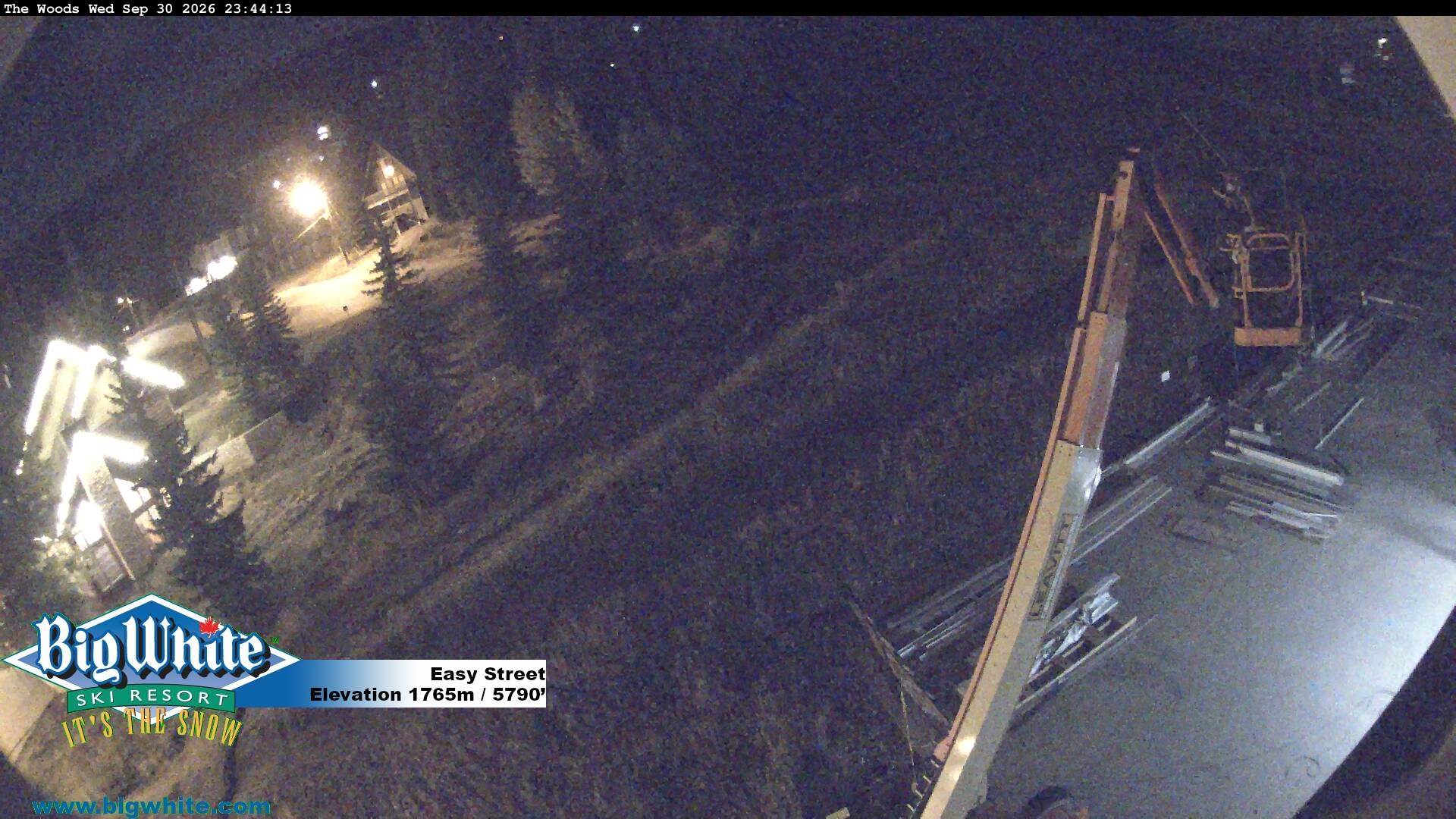 Big White Easy Street snow cam captured at 30 September 2026 at 11:50 pm GMT-7