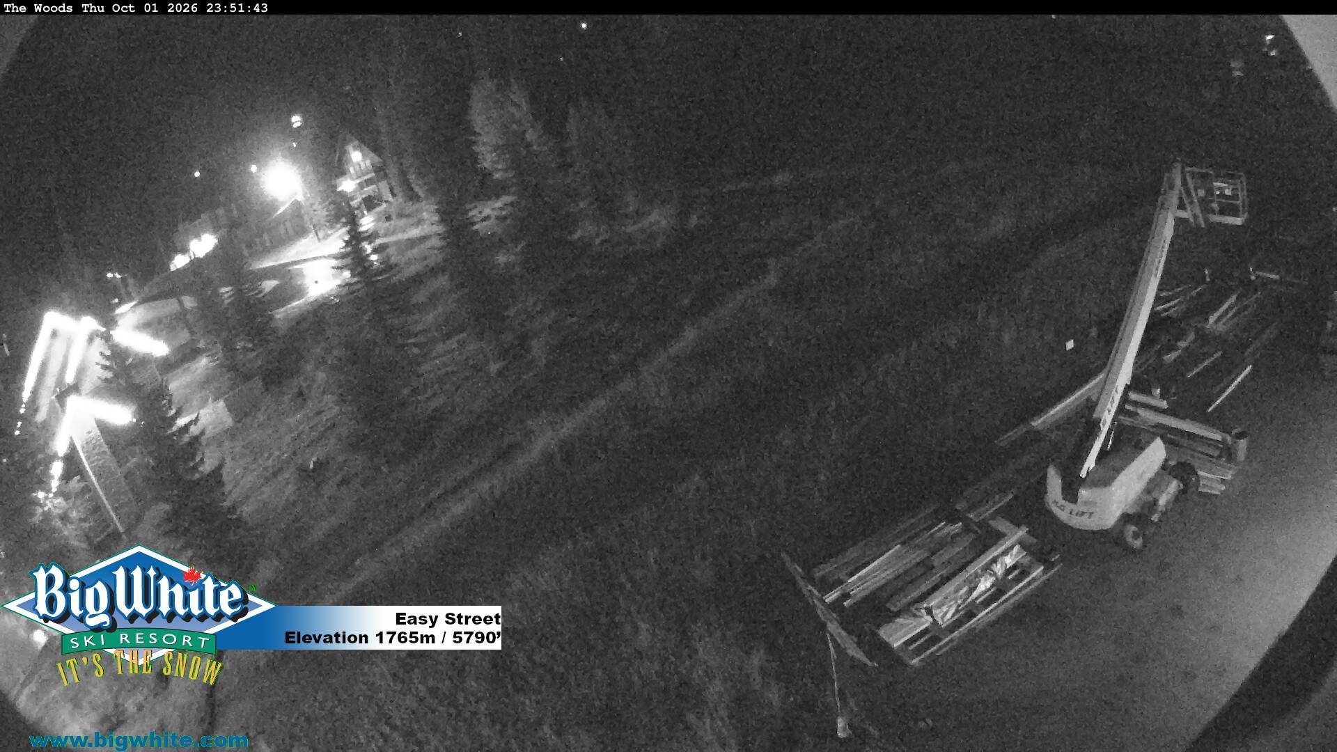 Big White Easy Street snow cam captured at 1 October 2026 at 11:58 pm GMT-7