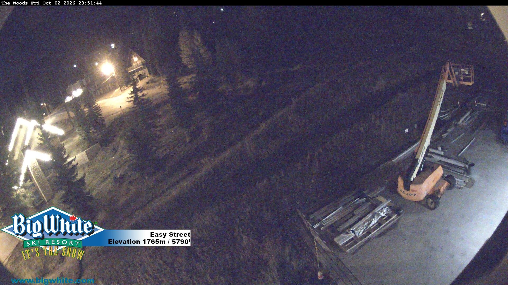 Big White Easy Street snow cam captured at 2 October 2026 at 11:59 pm GMT-7