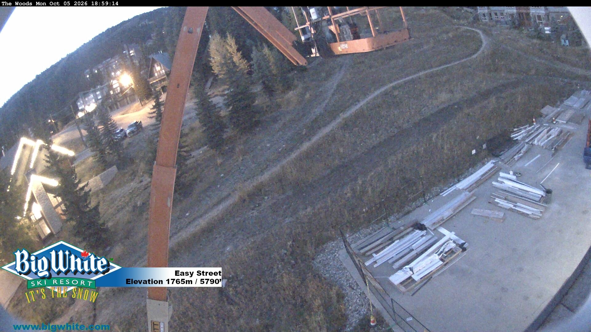 Big White Easy Street snow cam captured at 5 October 2026 at 7:04 pm GMT-7