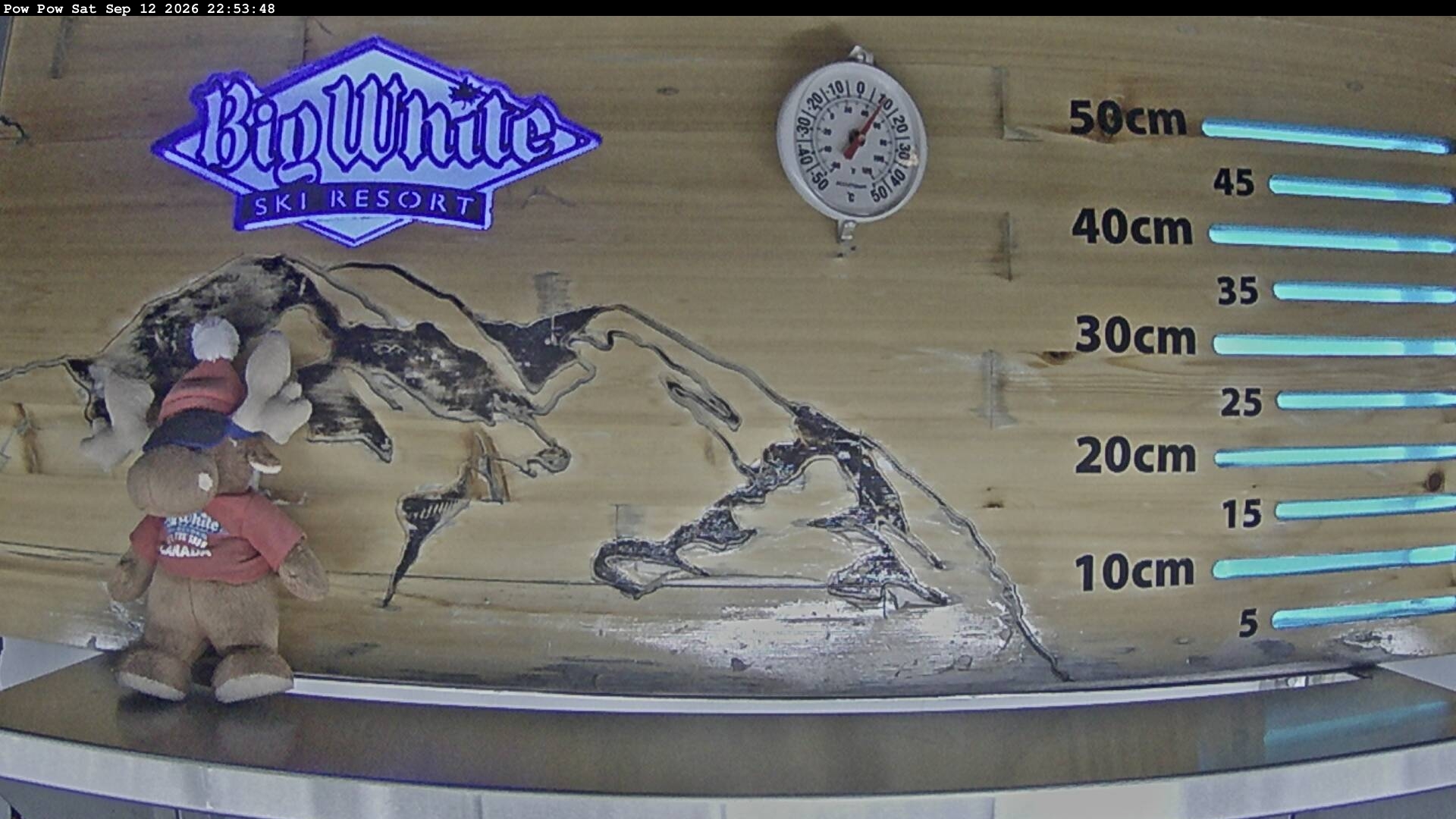 Big White Powder Chair snow cam captured at 13 September 2026 at 12:09 am GMT-7