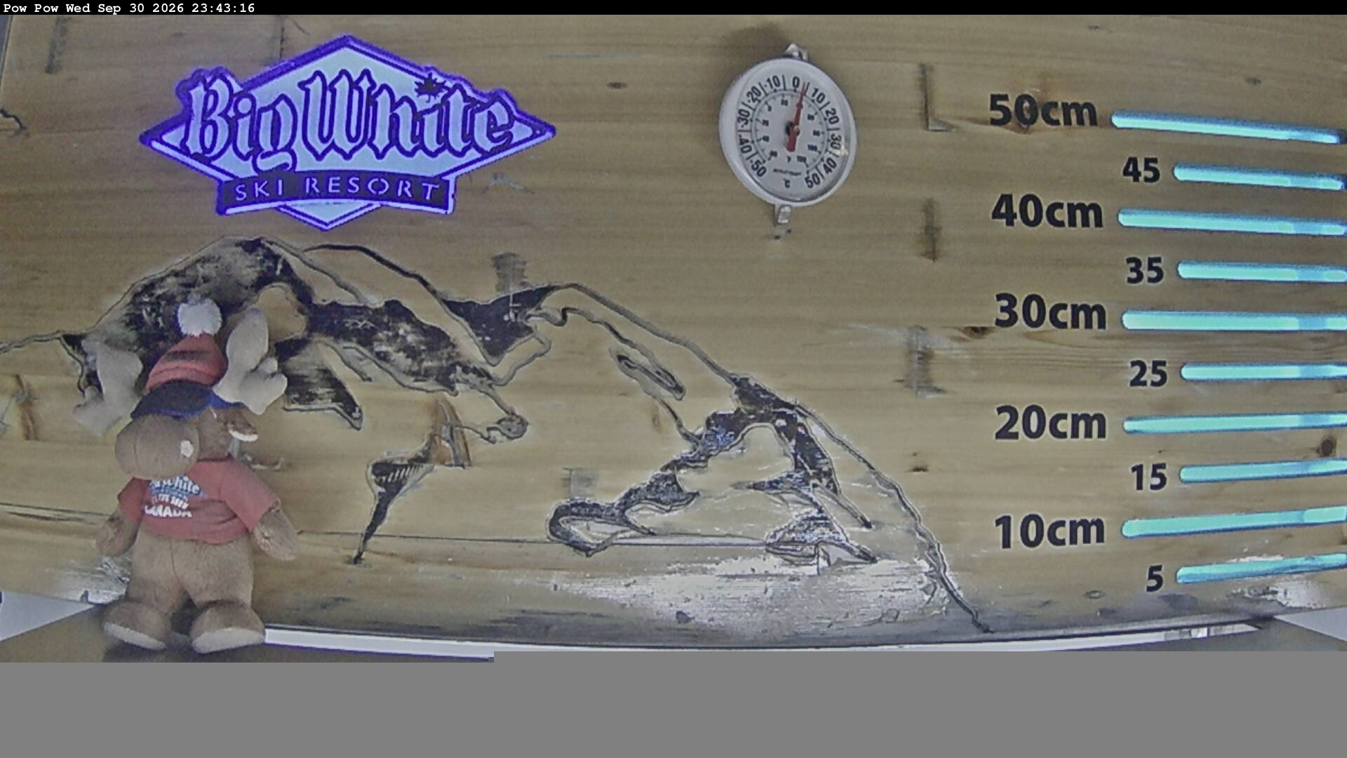 Big White Pow Cam snow cam captured at 30 September 2026 at 11:50 pm GMT-7