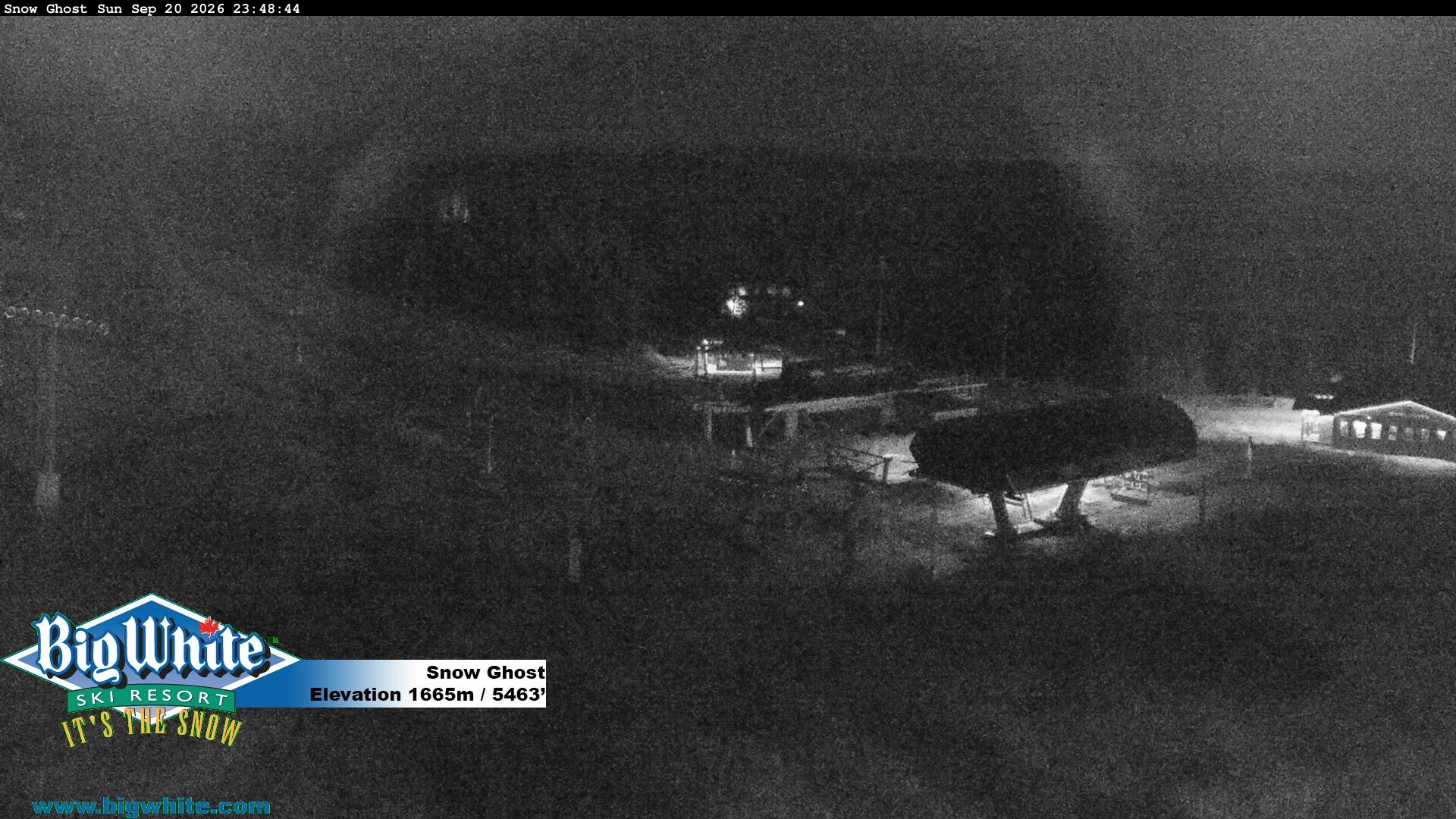 Big White Snow Ghost snow cam captured at 20 September 2026 at 11:51 pm GMT-7