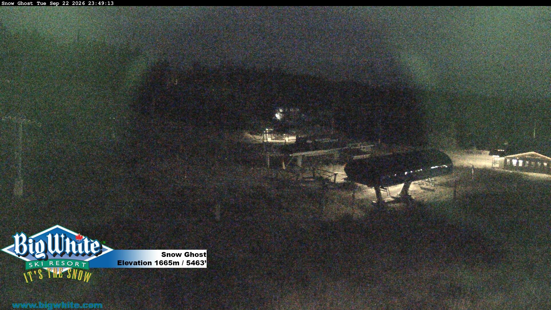 Big White Snow Ghost snow cam captured at 22 September 2026 at 11:52 pm GMT-7