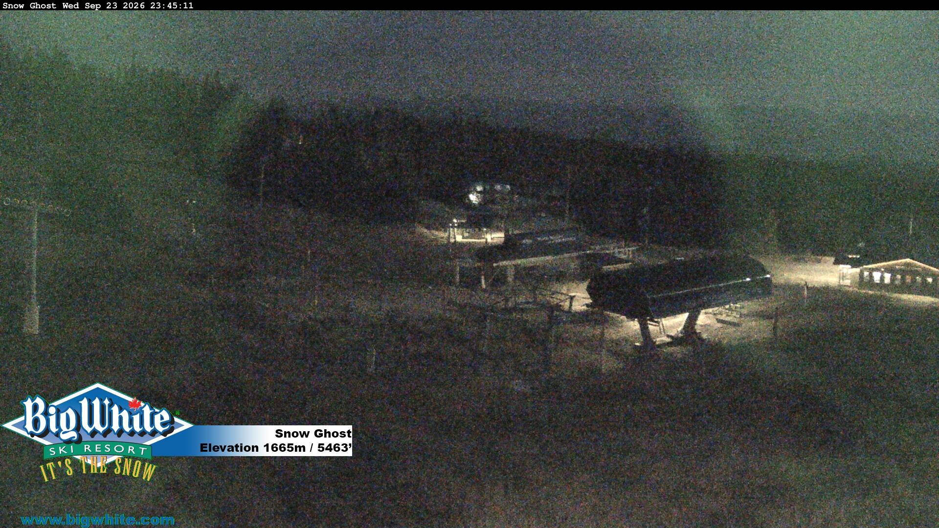 Big White Snow Ghost snow cam captured at 23 September 2026 at 11:53 pm GMT-7