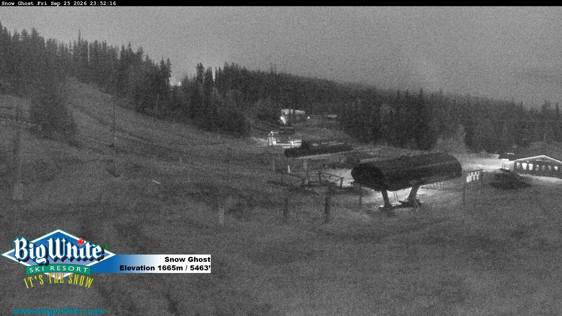 Big White Snow Ghost snow cam captured at 25 September 2026 at 11:56 pm GMT-7