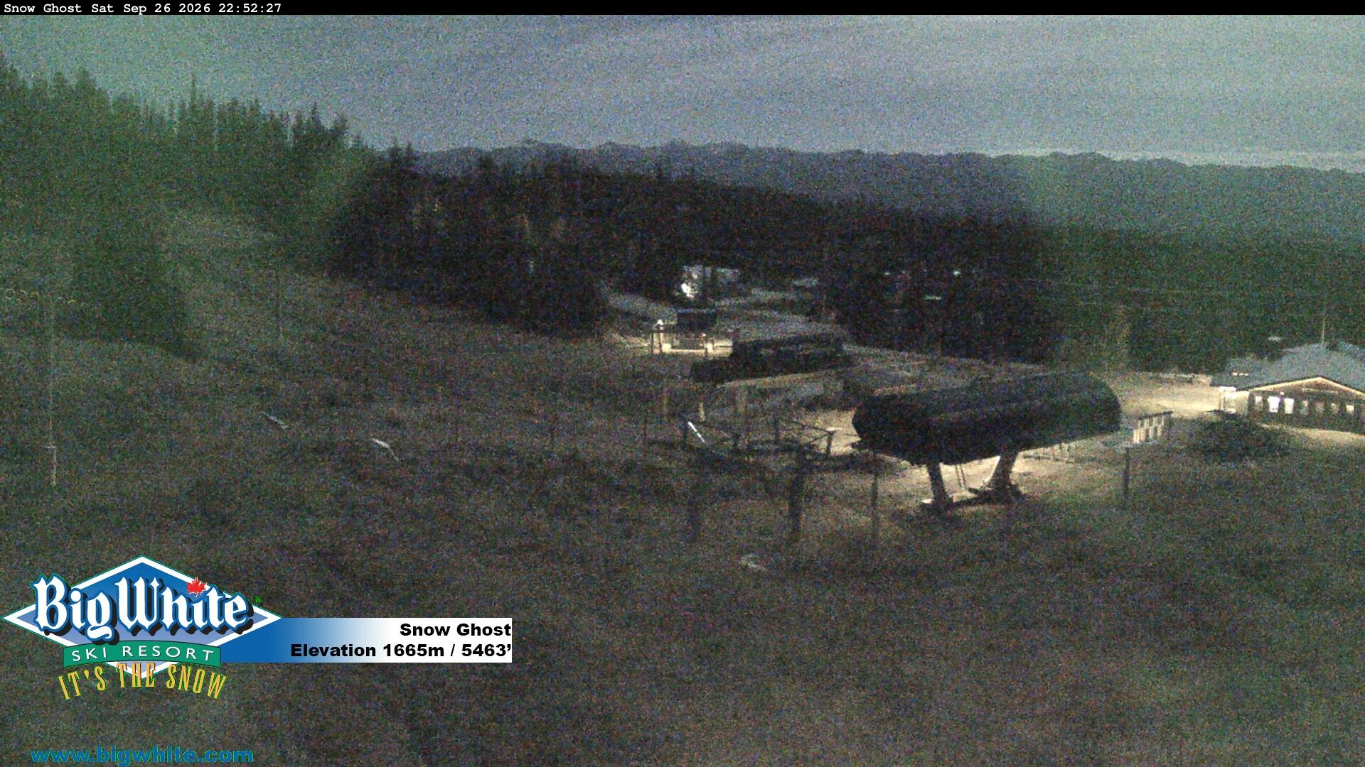 Big White Snow Ghost snow cam captured at 26 September 2026 at 10:58 pm GMT-7