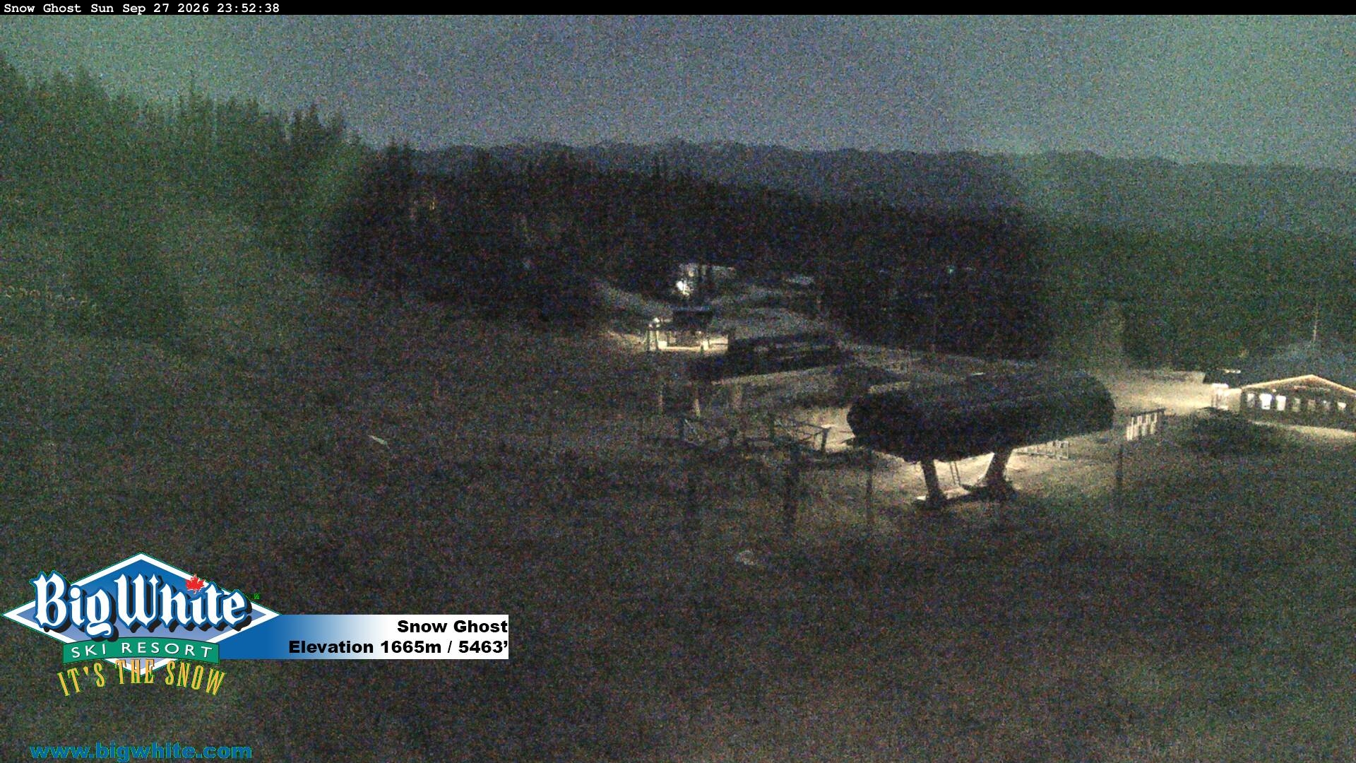 Big White Snow Ghost snow cam captured at 27 September 2026 at 11:56 pm GMT-7
