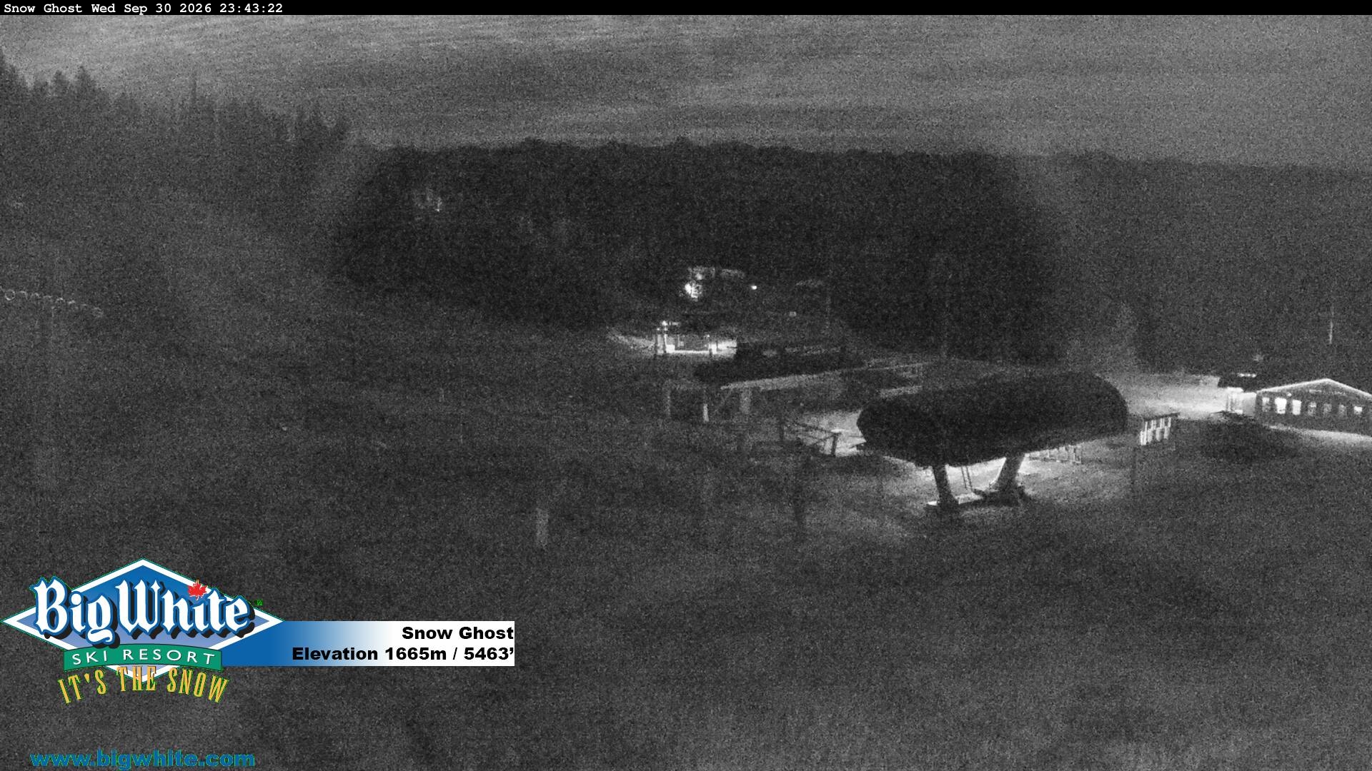 Big White Snow Ghost snow cam captured at 30 September 2026 at 11:50 pm GMT-7