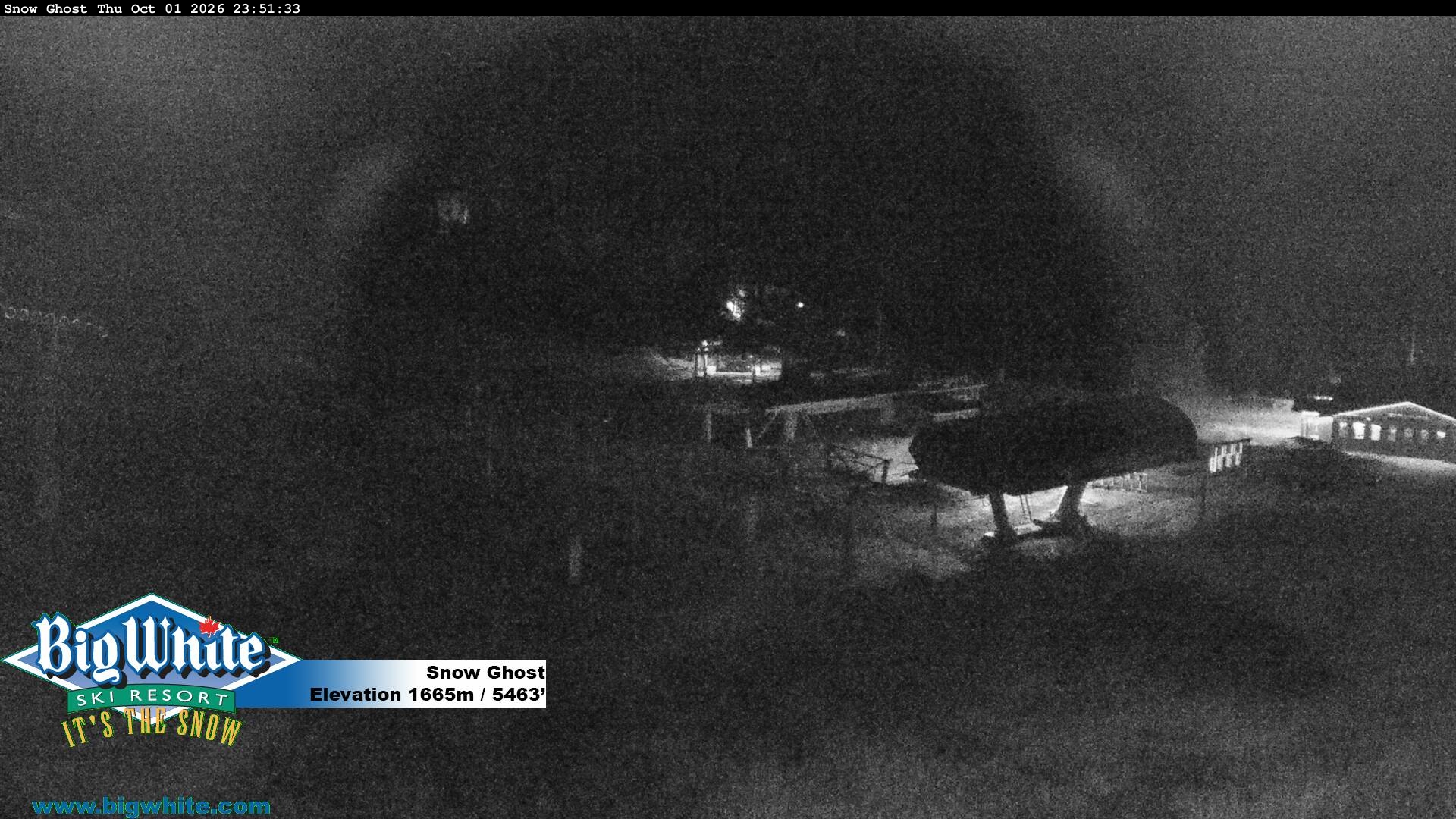 Big White Snow Ghost snow cam captured at 1 October 2026 at 11:58 pm GMT-7