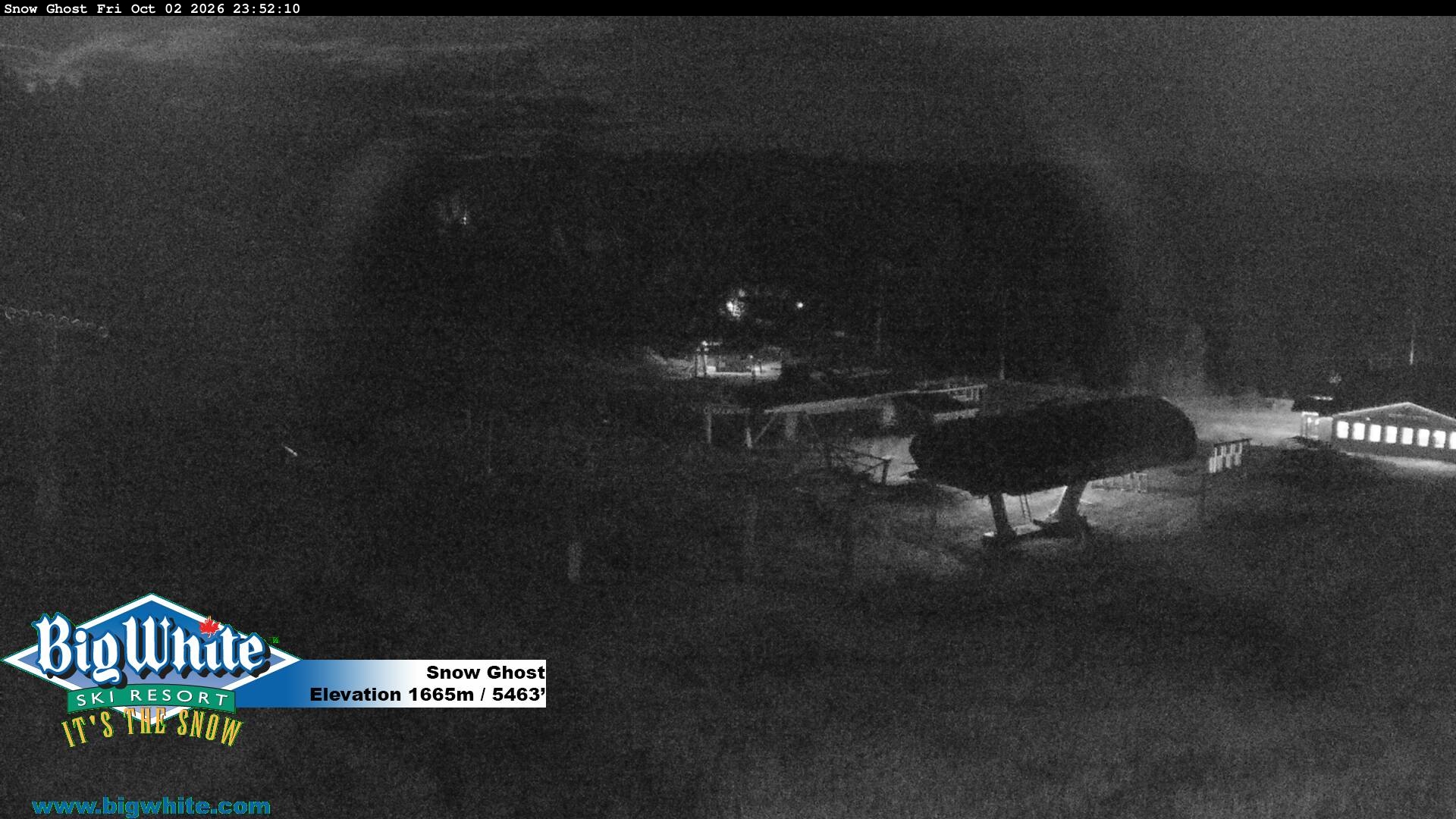 Big White Snow Ghost snow cam captured at 2 October 2026 at 11:59 pm GMT-7