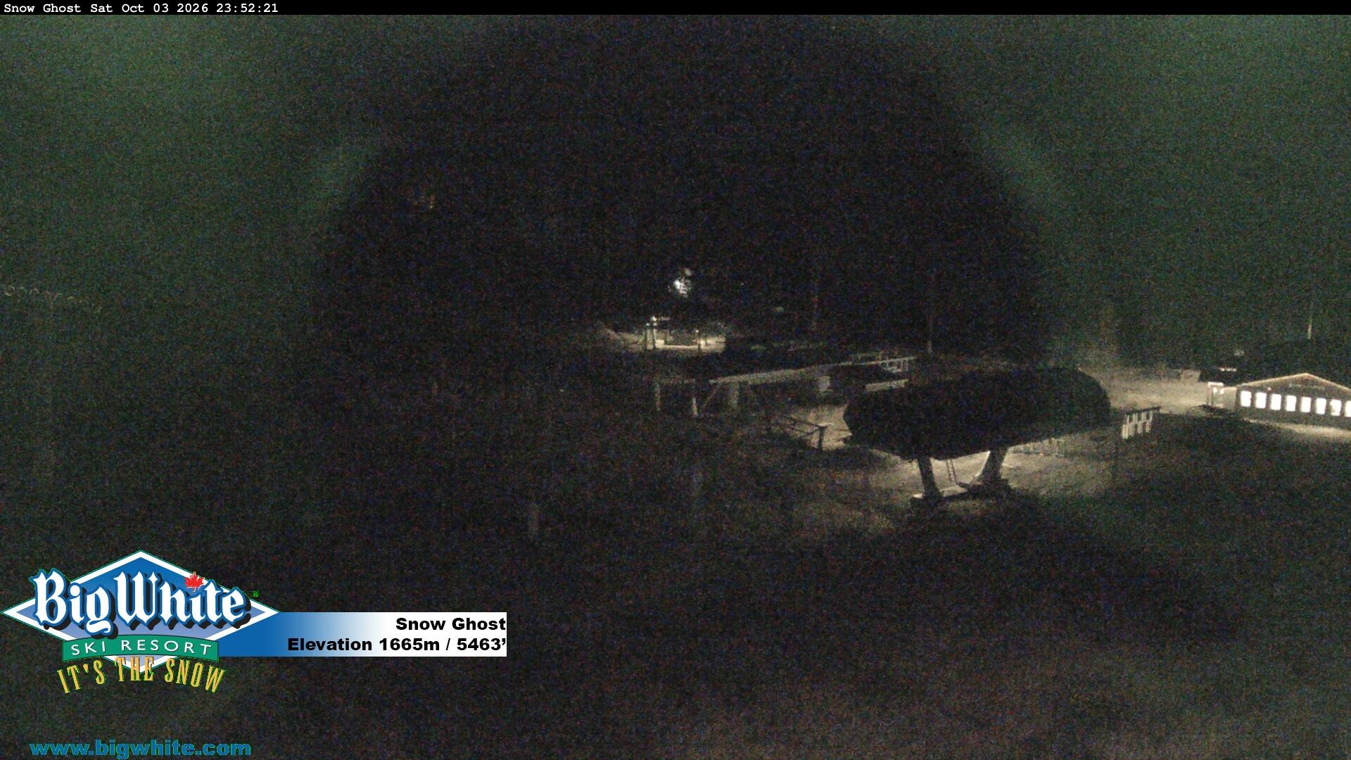 Big White Snow Ghost snow cam captured at 3 October 2026 at 11:59 pm GMT-7