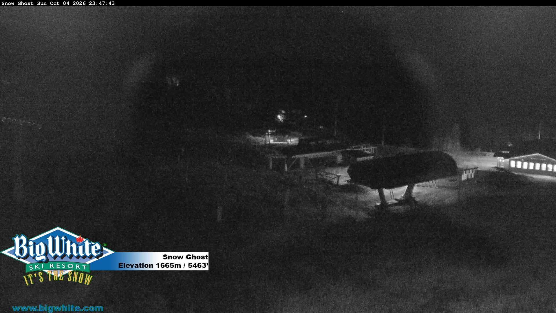 Big White Snow Ghost snow cam captured at 4 October 2026 at 11:51 pm GMT-7