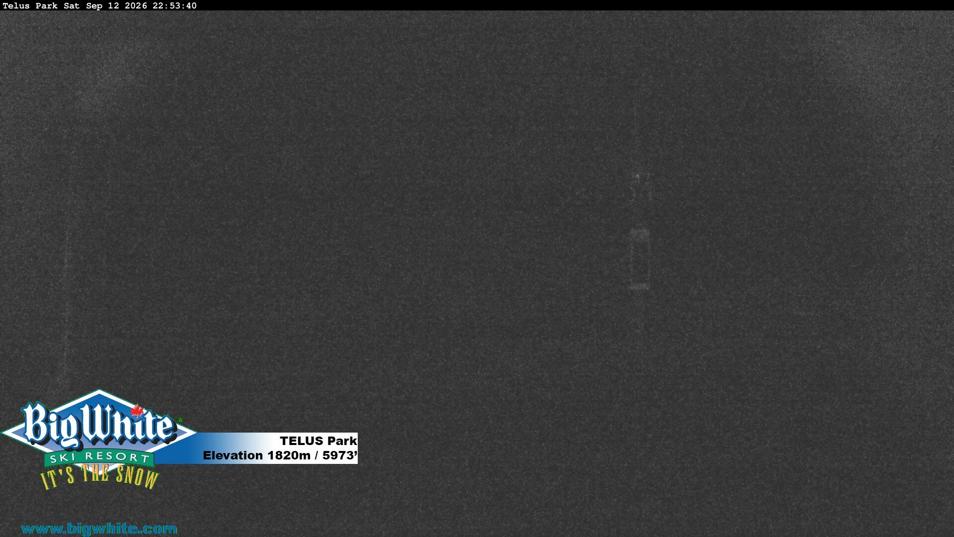 Big White TELUS Park snow cam captured at 13 September 2026 at 12:09 am GMT-7