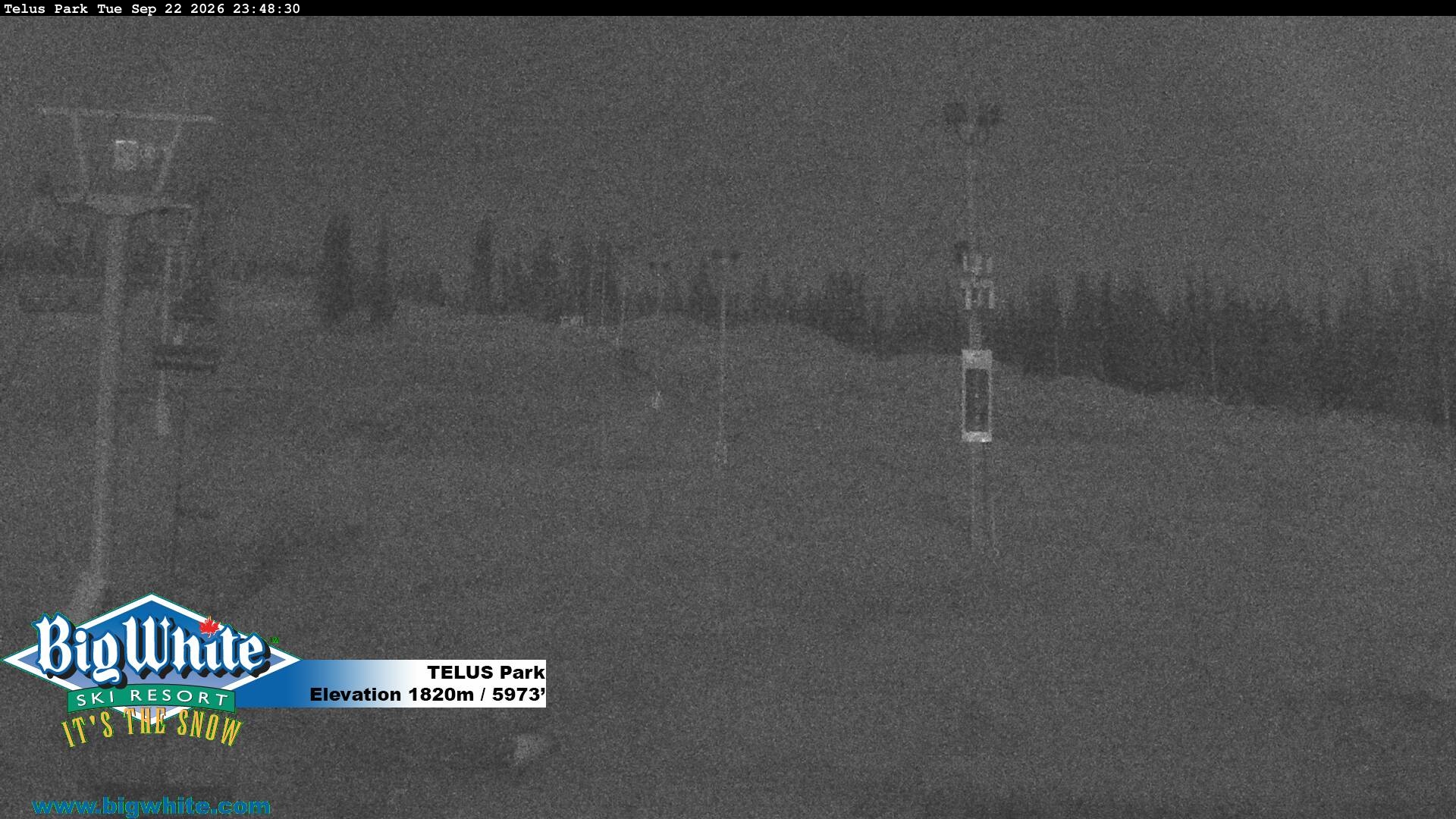 Big White TELUS Park snow cam captured at 22 September 2026 at 11:52 pm GMT-7