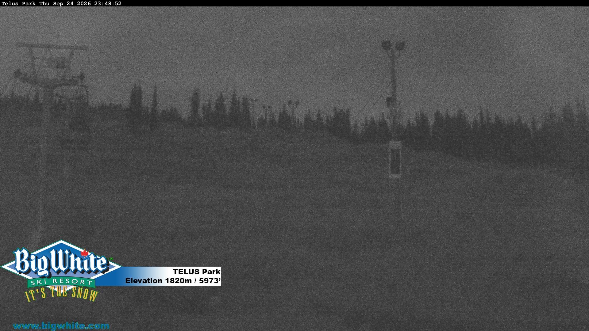 Big White TELUS Park snow cam captured at 24 September 2026 at 11:55 pm GMT-7
