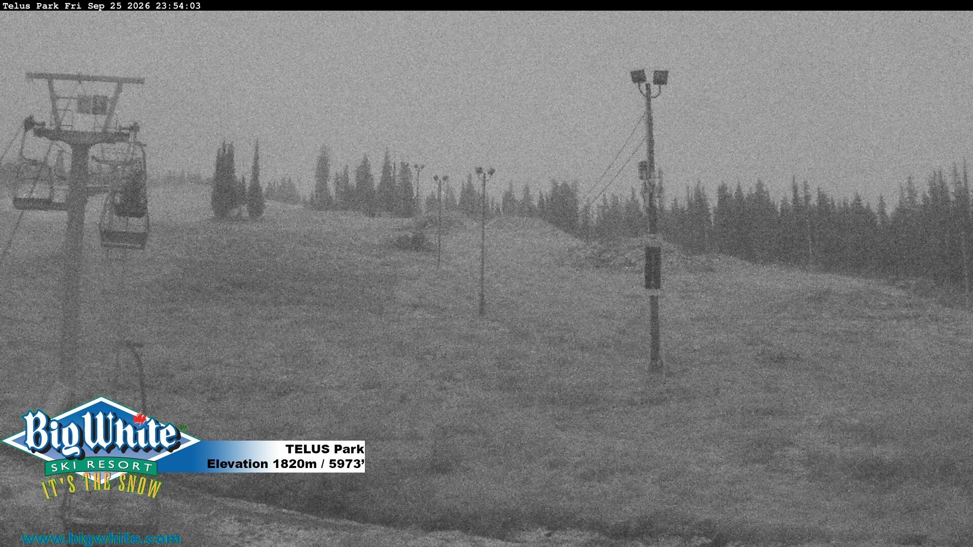 Big White TELUS Park snow cam captured at 25 September 2026 at 11:56 pm GMT-7