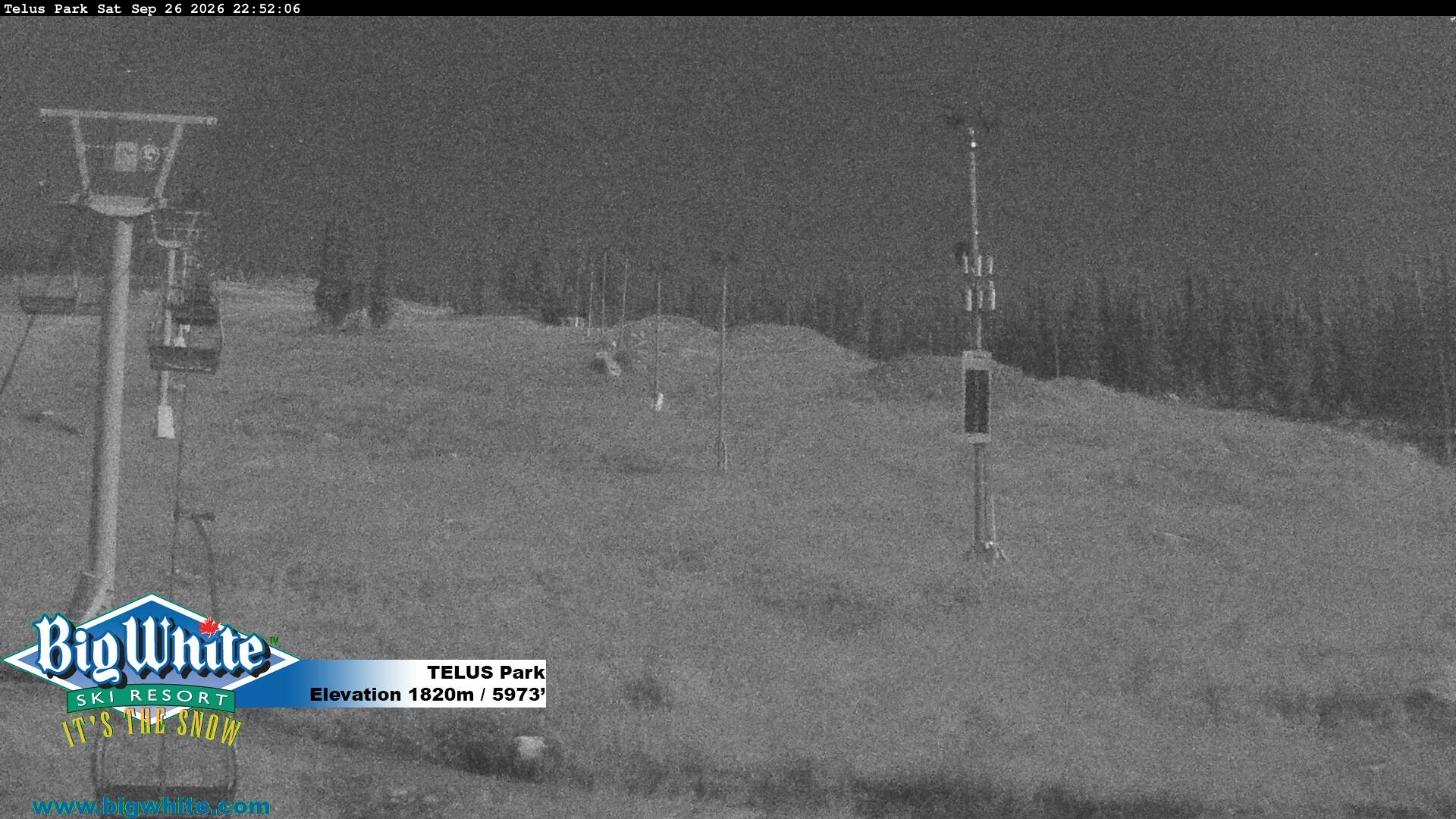 Big White TELUS Park snow cam captured at 26 September 2026 at 10:58 pm GMT-7