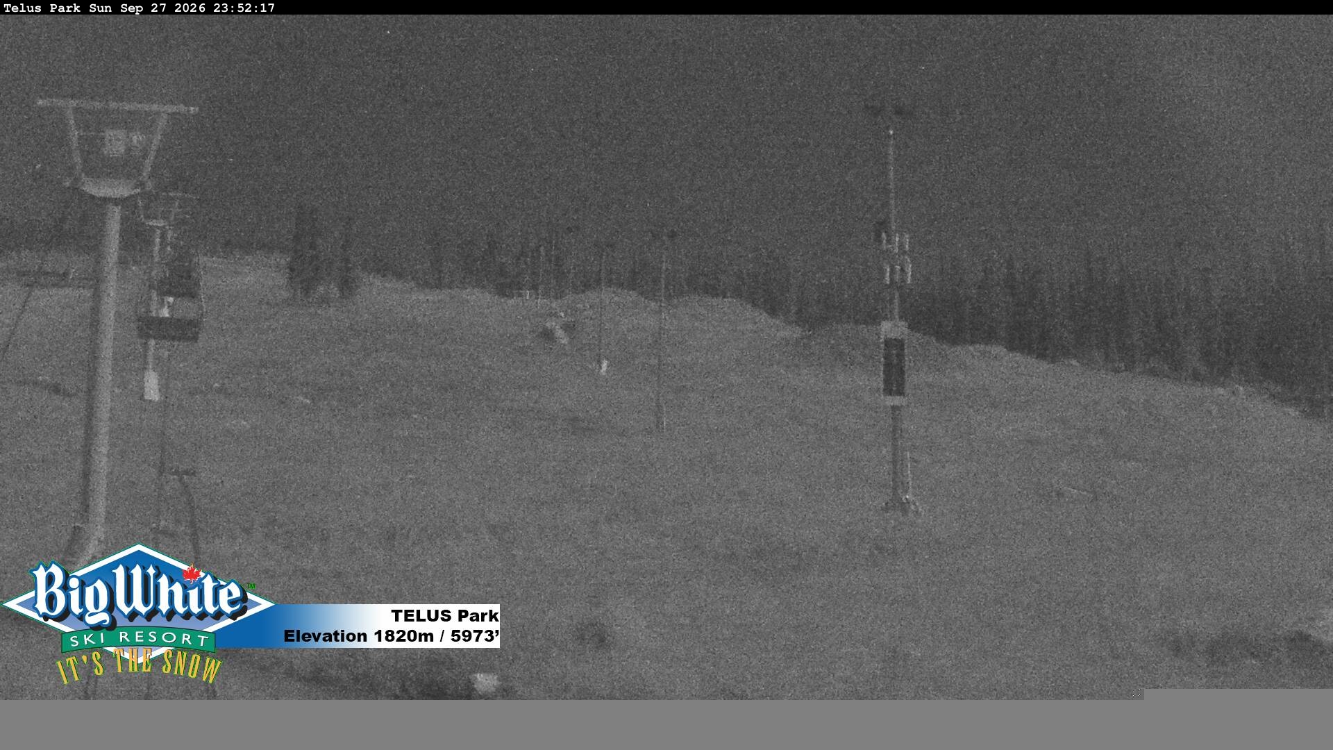 Big White TELUS Park snow cam captured at 27 September 2026 at 11:56 pm GMT-7