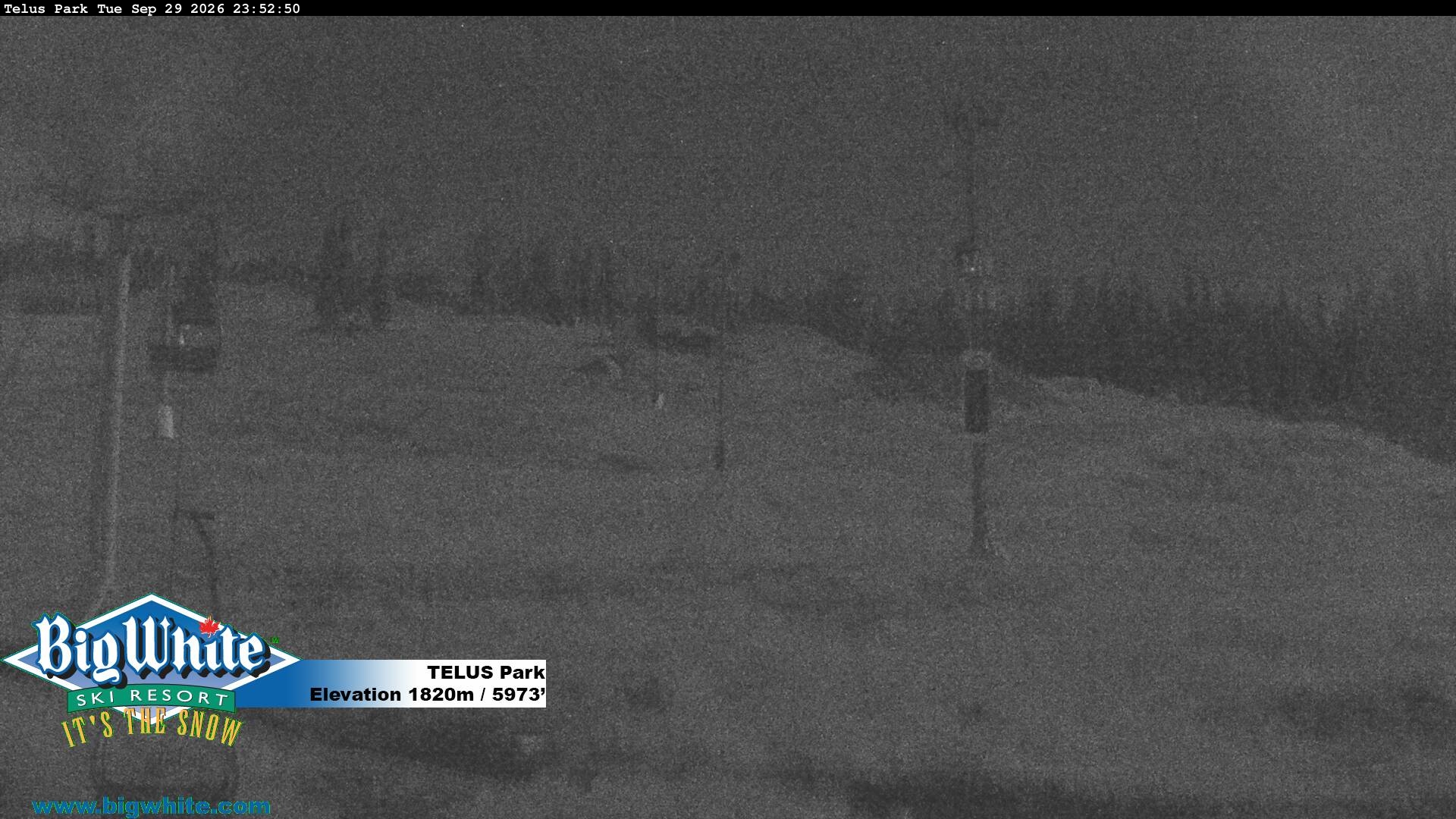 Big White TELUS Park snow cam captured at 29 September 2026 at 11:59 pm GMT-7