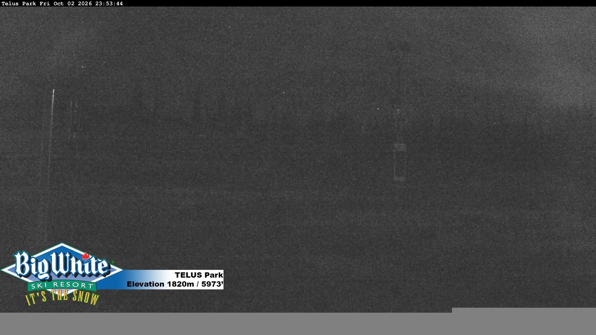Big White TELUS Park snow cam captured at 2 October 2026 at 11:59 pm GMT-7