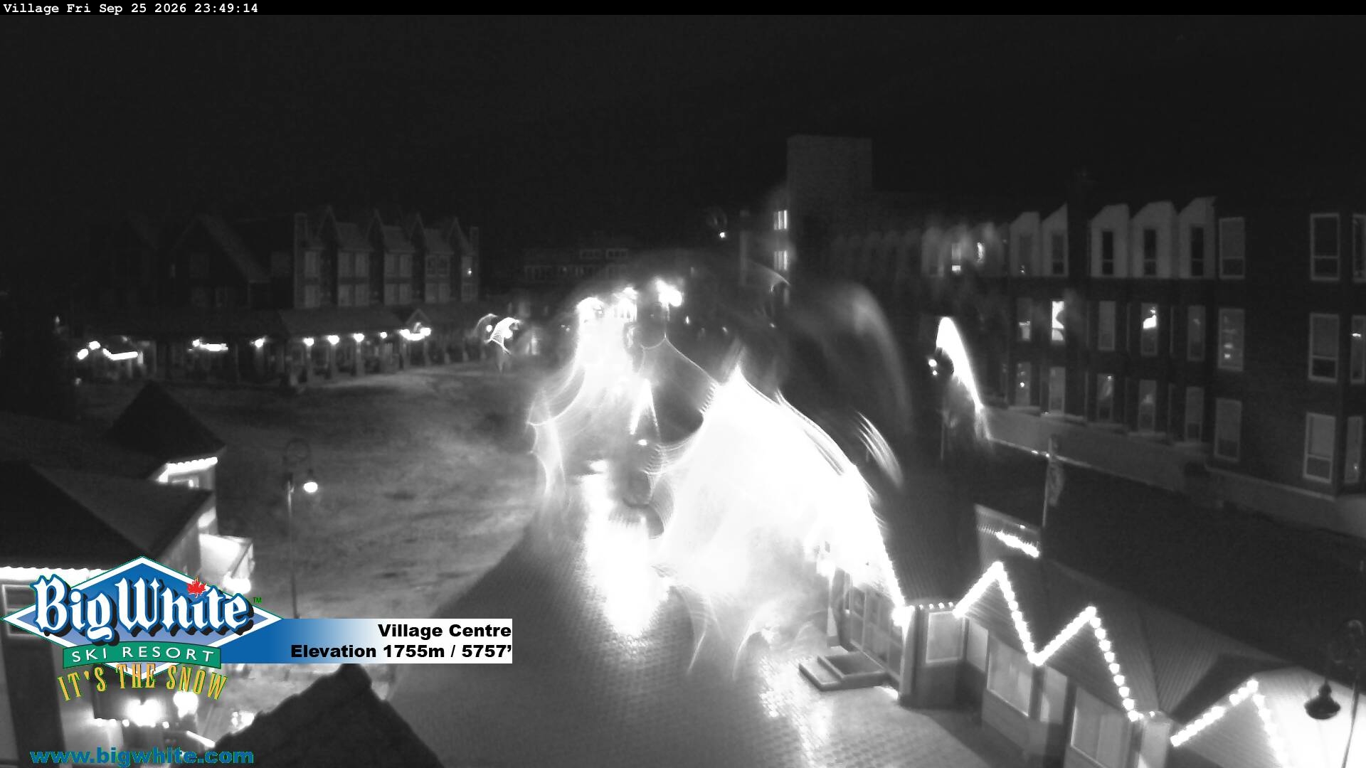 Big White Village Centre snow cam captured at 25 September 2026 at 11:56 pm GMT-7