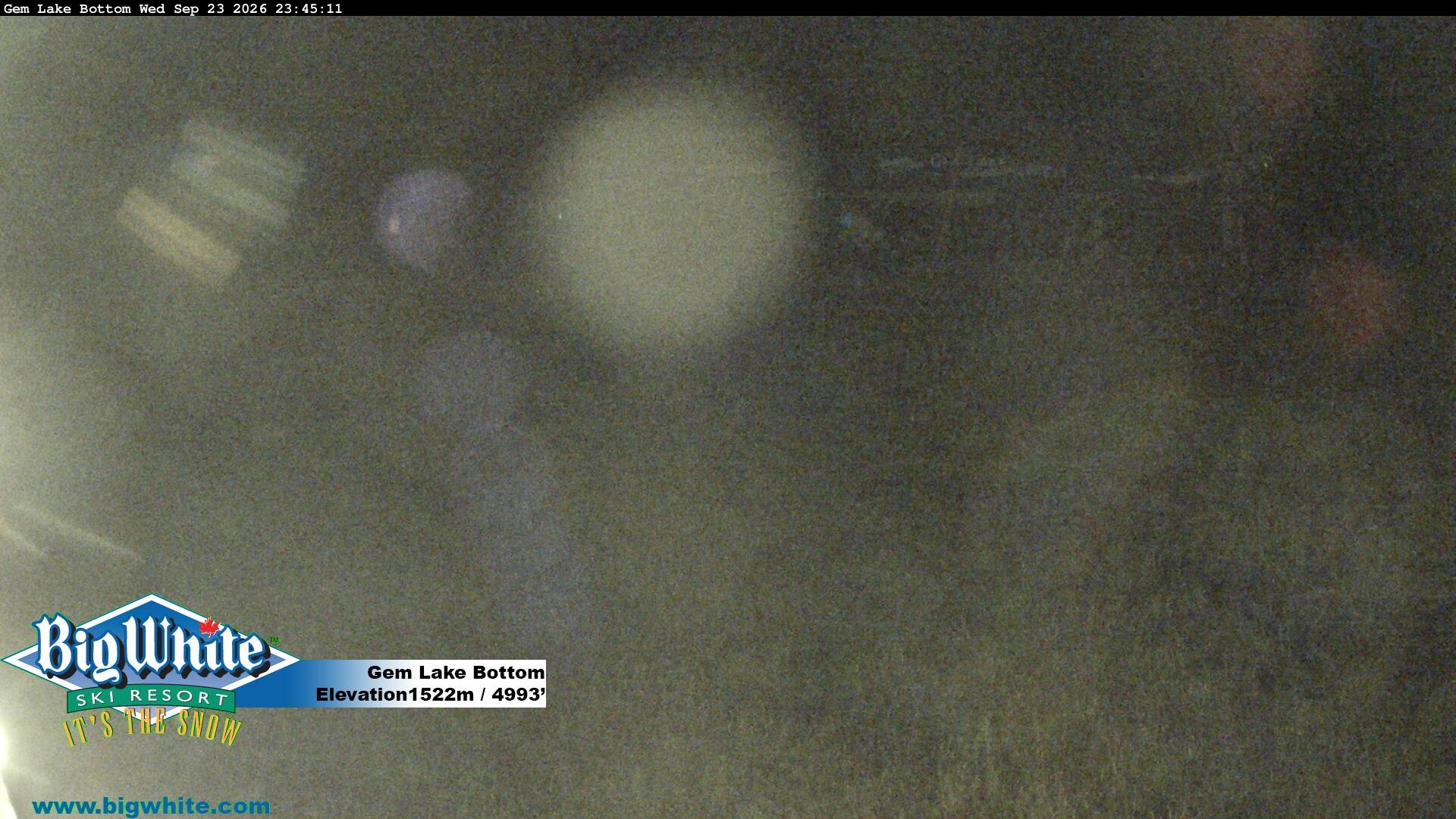 Big White Gem Lake Bottom snow cam captured at 23 September 2026 at 11:53 pm GMT-7