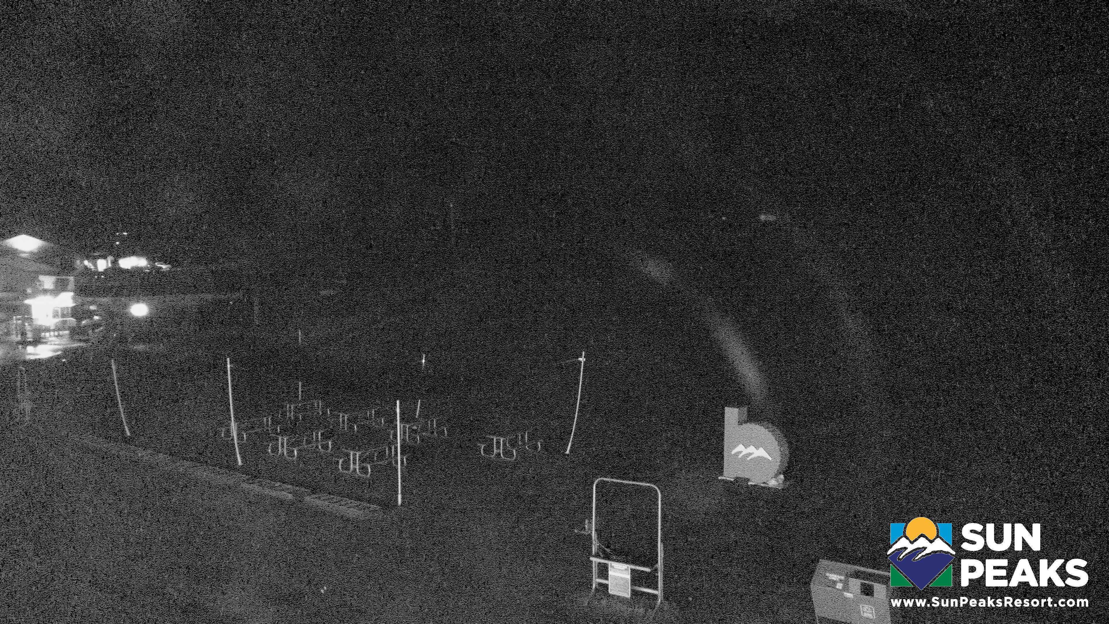 Sun Peaks Village Day Lodge Slopeside snow cam captured at 1 October 2026 at 11:49 pm GMT-7